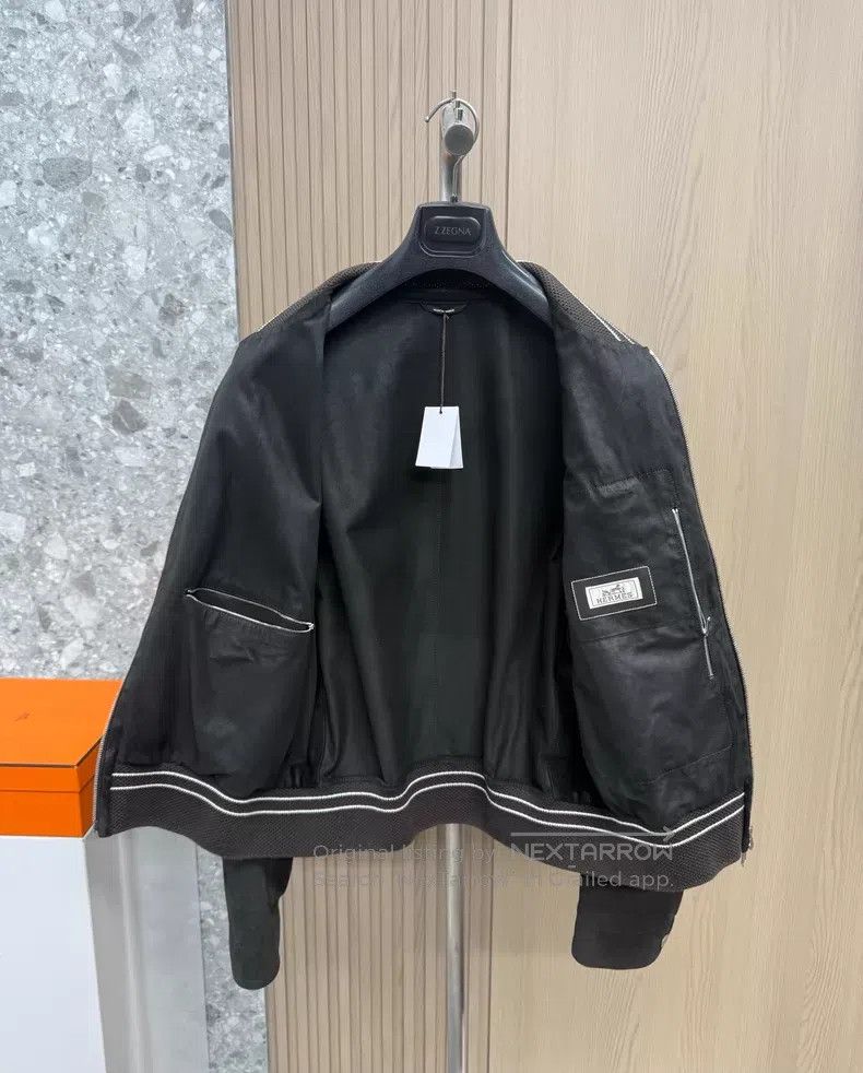 Hermes Hermes 24 Autumn-Winter Leather Biker Jacket, Suede Cowhid Size US L / EU 52-54 / 3 - 4 Thumbnail