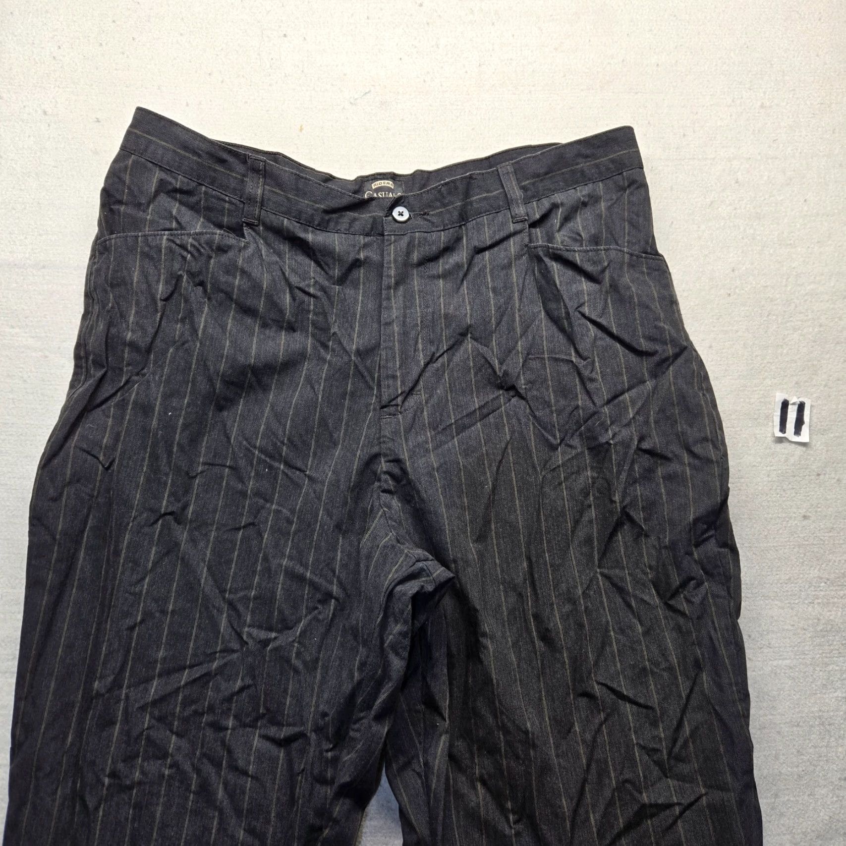 Lee Lee Pants Dress Pants Casual Adult Women 18W Black Striped Belted Zipper Pockets Stretch Easy Care 18W Womens Size 40" / US 18 - 2 Thumbnail
