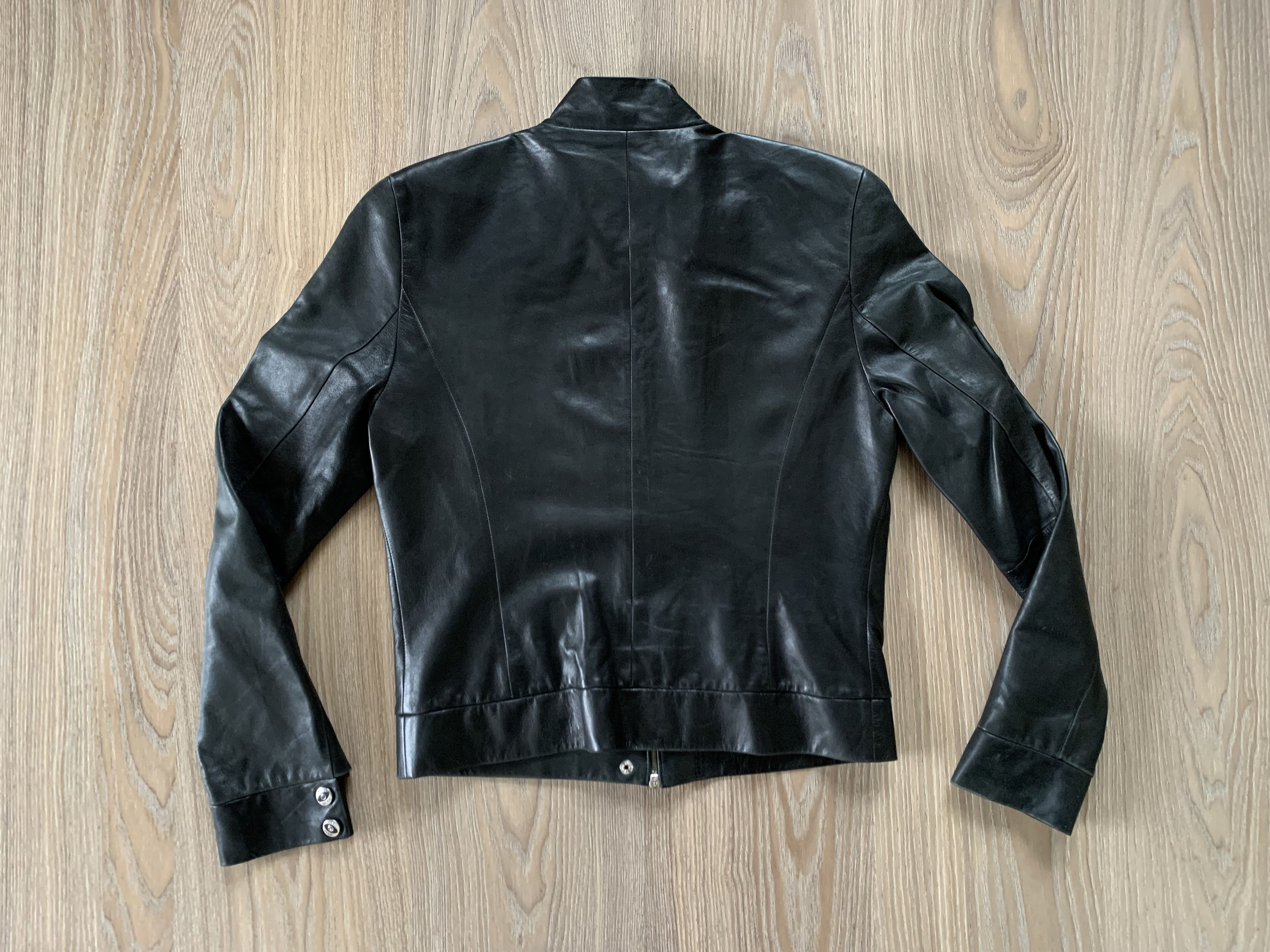 Genuine Leather Bolero Woman Black Soft Leather Biker Zip Jacket Size M / US 6-8 / IT 42-44 - 4 Thumbnail
