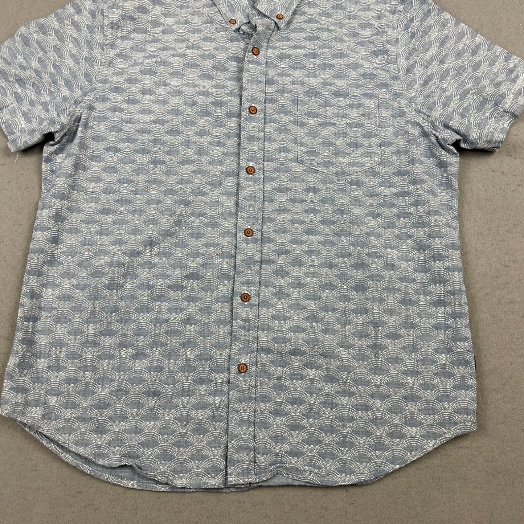 Ben Sherman Ben Sherman Shirt Men Large Blue Geometric Scale Print Short Sleeve Cotton L Size US L / EU 52-54 / 3 - 3 Thumbnail