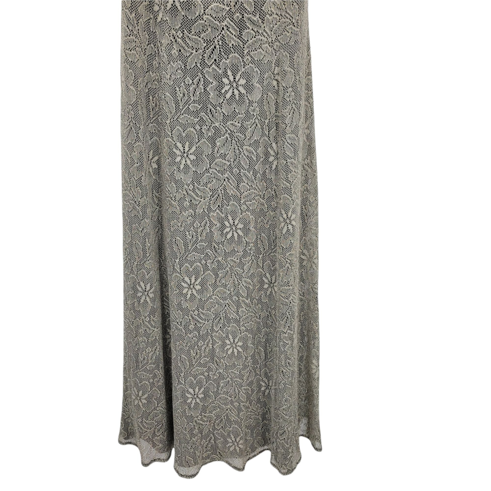 Vintage Vtg 80s Formal Gown Sz M Eggplant Metallic Lace Overlay Grun Size M / US 6-8 / IT 42-44 - 8 Thumbnail