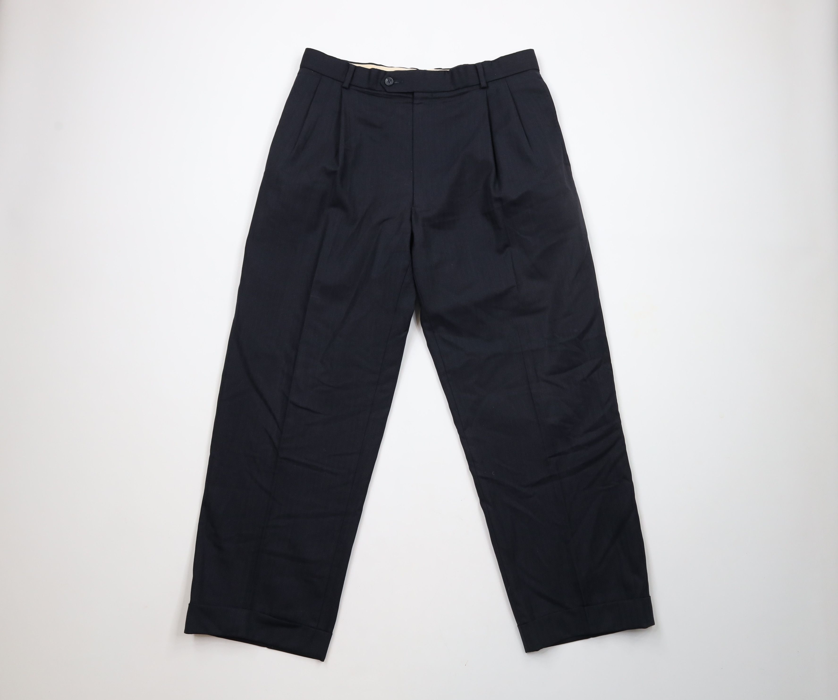 Vintage Vintage 70s Streetwear Cuffed Herringbone Chino Pants Size US 32 / EU 48 - 1 Thumbnail