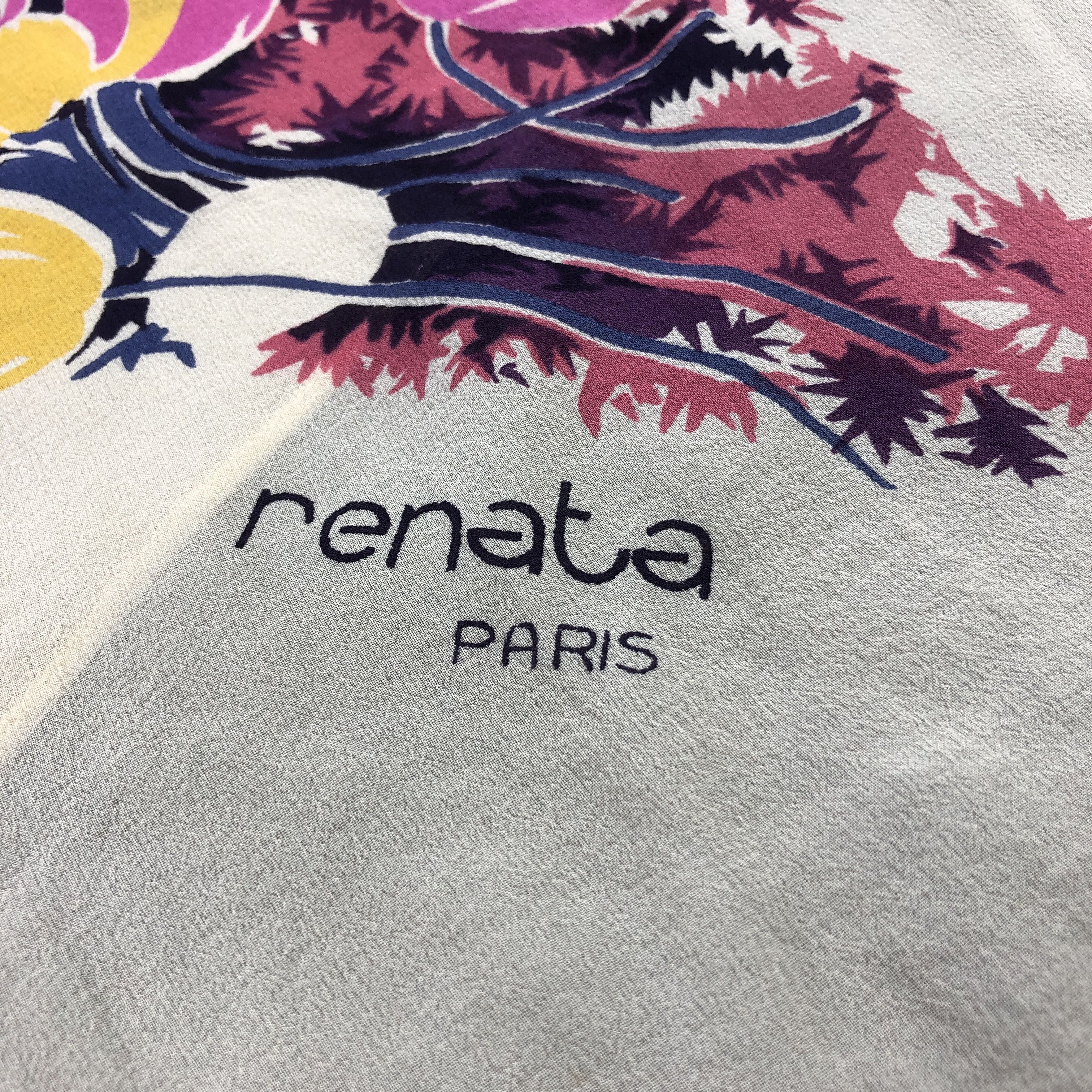 Japanese Brand Renata Floral Silk Stole Silk Scarf M1114 Size ONE SIZE - 4 Thumbnail