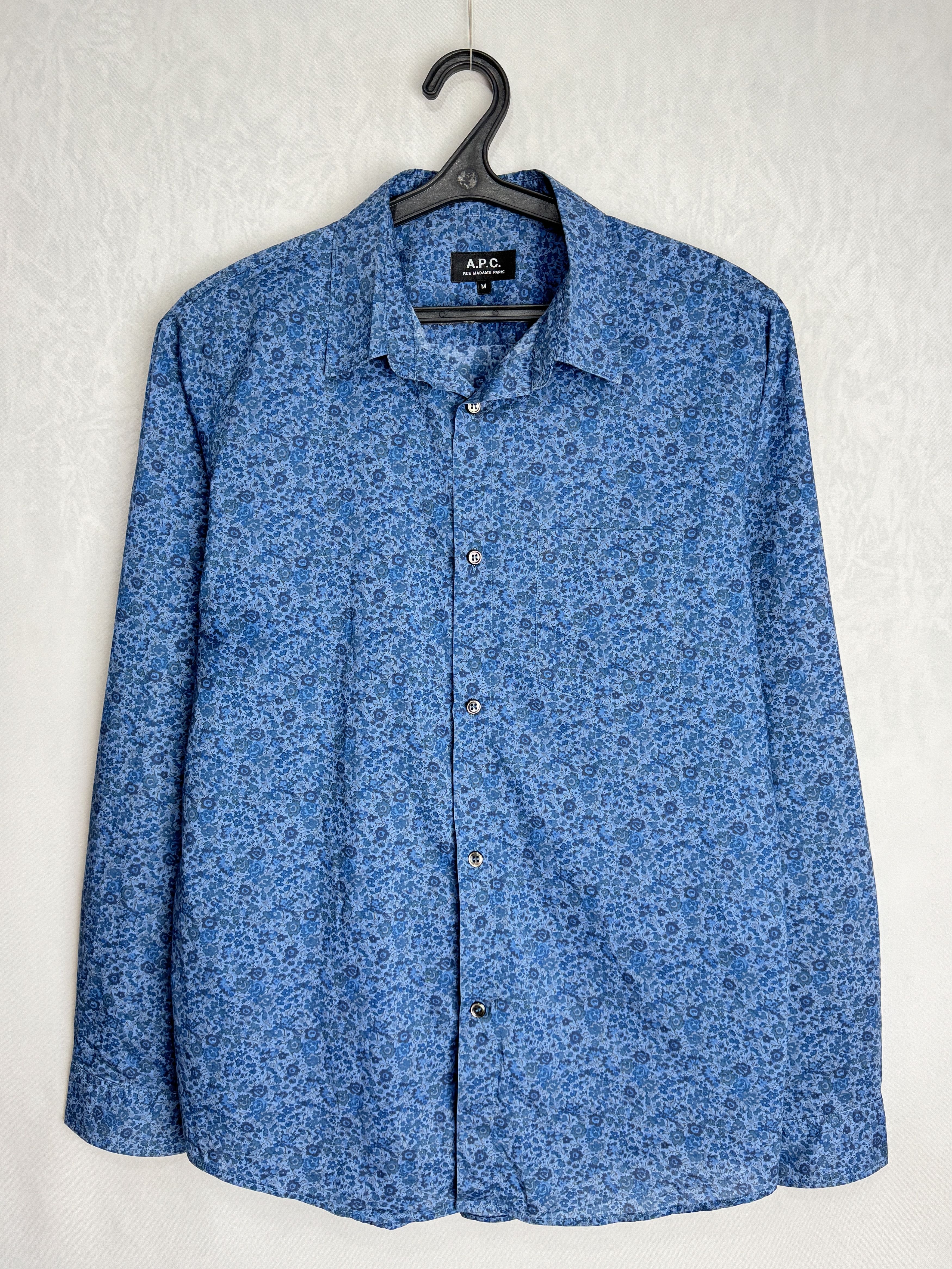 A.P.C. A.P.C. men’s floral cotton button up shirt Size US M / EU 48-50 / 2 - 1 Thumbnail