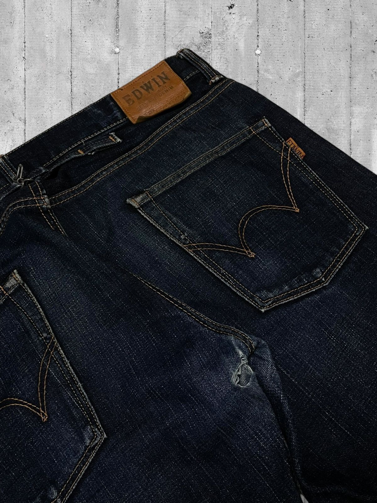 Designer × Edwin × Vintage Vintage Og Designer Japan Edwin Selvedge Distressed Denim Size US 34 / EU 50 - 17 Thumbnail