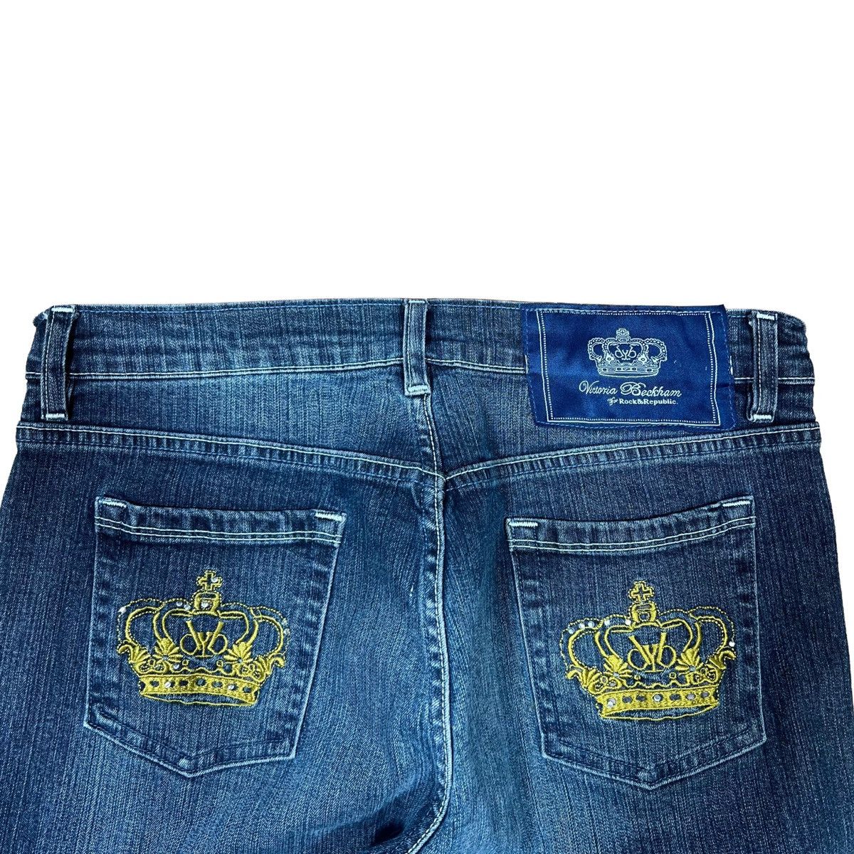 Victoria Beckham Victoria Beckham Crown Embroidered Jeans Size 33" - 4 Thumbnail