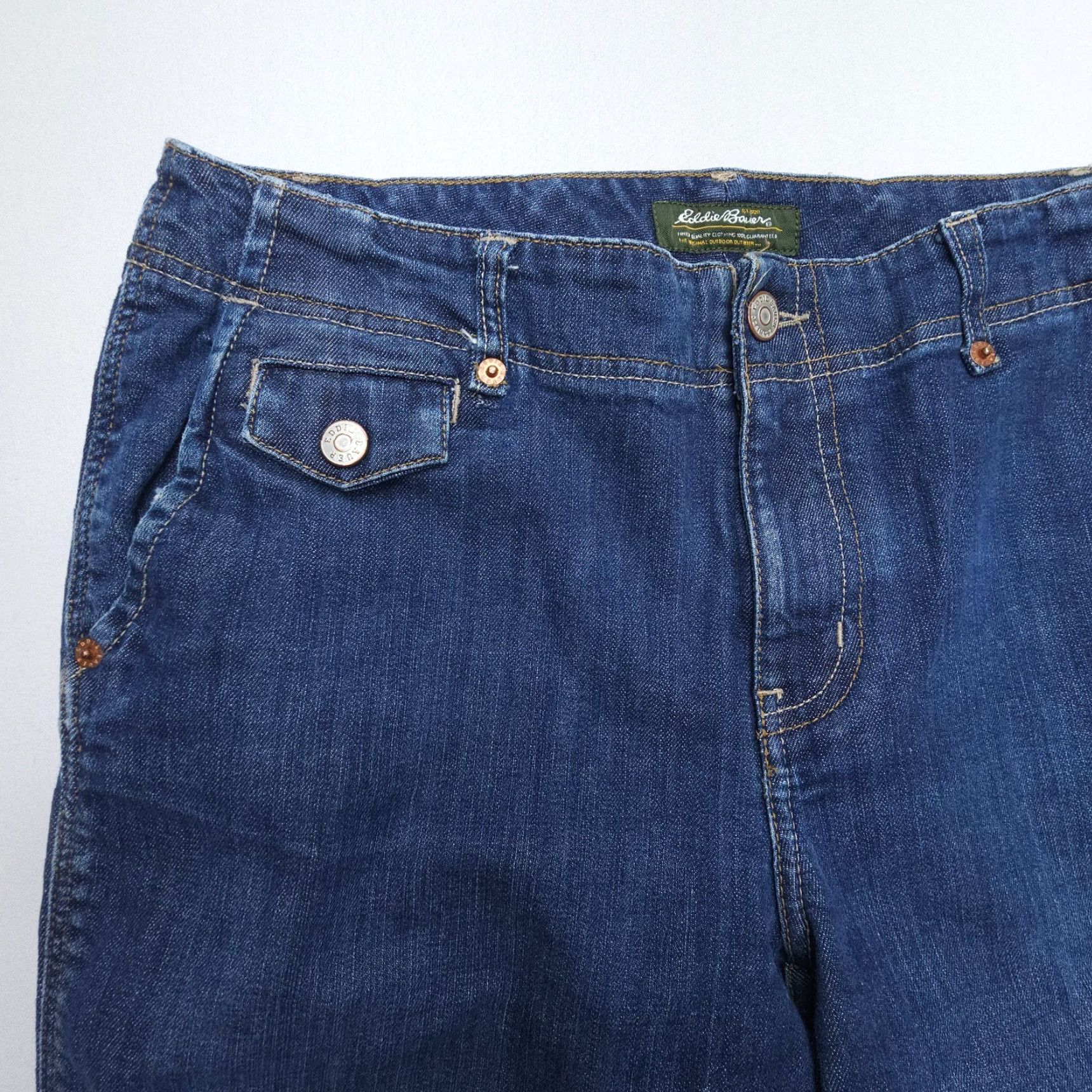 Eddie Bauer VINTAGE Eddie Bauer Jeans 8 Tall Mid Rise Straight Dark Wash 90s Bohemian Women's Jeans Size 30" / US 8 / IT 44 - 5 Thumbnail