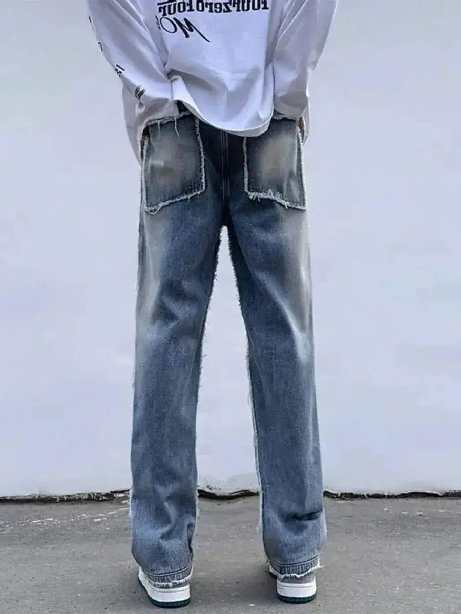 Japanese Brand Pants wide legs retro stitched edges punk american style Size US 30 / EU 46 - 5 Thumbnail
