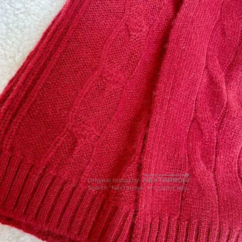 Loro Piana Loro Piana Cashmere Knitted Scarf, Bright Red Size ONE SIZE - 2 Thumbnail
