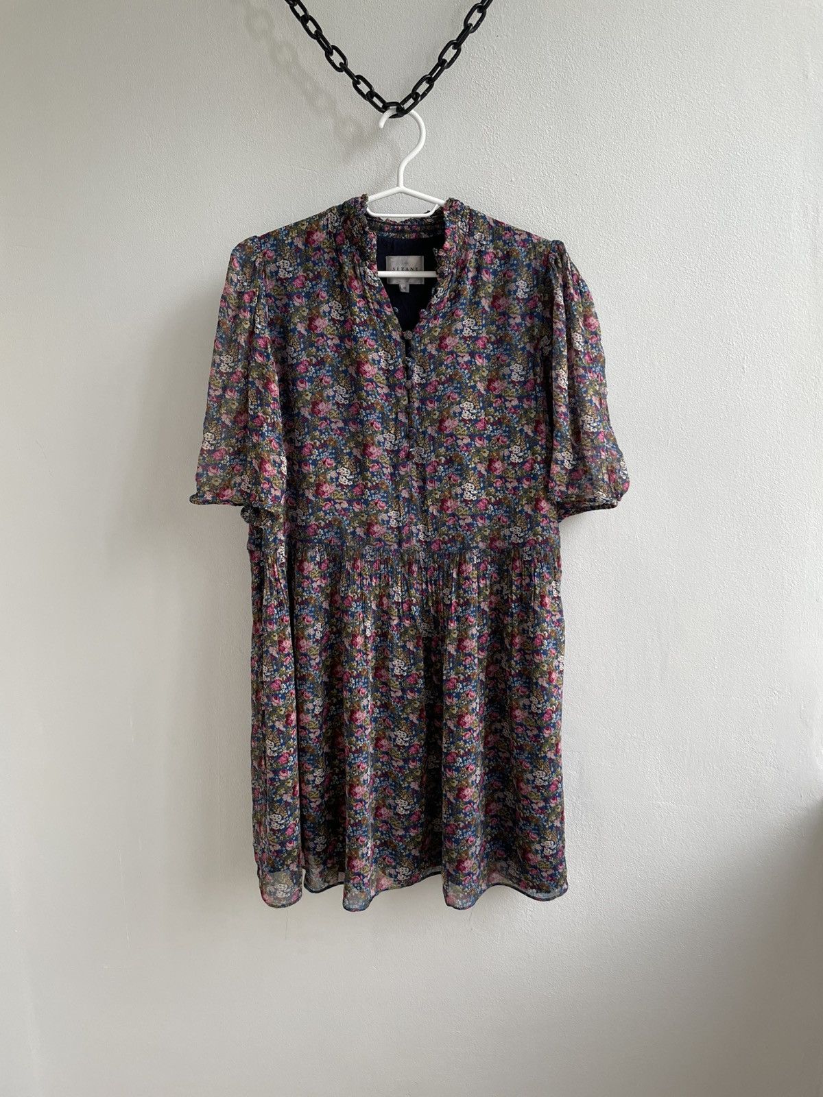 Designer × Sezane SÉZANE Holy Dress Floral Flower Midi Mini Dress Size XS / US 0-2 / IT 36-38 - 1 Thumbnail