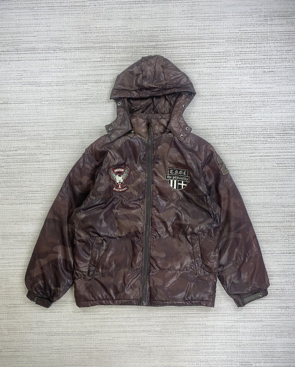 Japanese Brand × Vintage Vtg Natural Basic Cycle Puffer Down Fullzip Hoodie Jacket Size US M / EU 48-50 / 2 - 6 Thumbnail