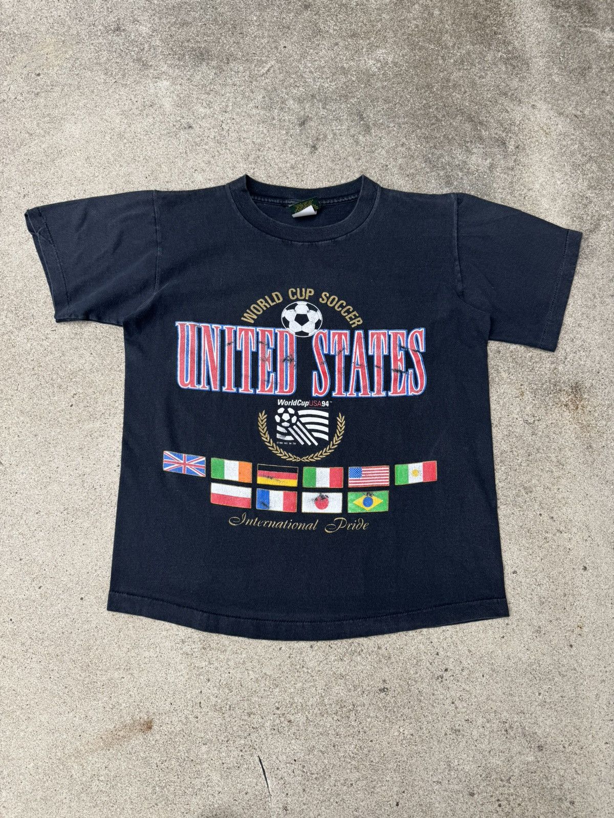 Vintage Vtg 90’s World Cup USA 1994 Faded Black Graphic Tee Boxy S Size US S / EU 44-46 / 1 - 1 Thumbnail