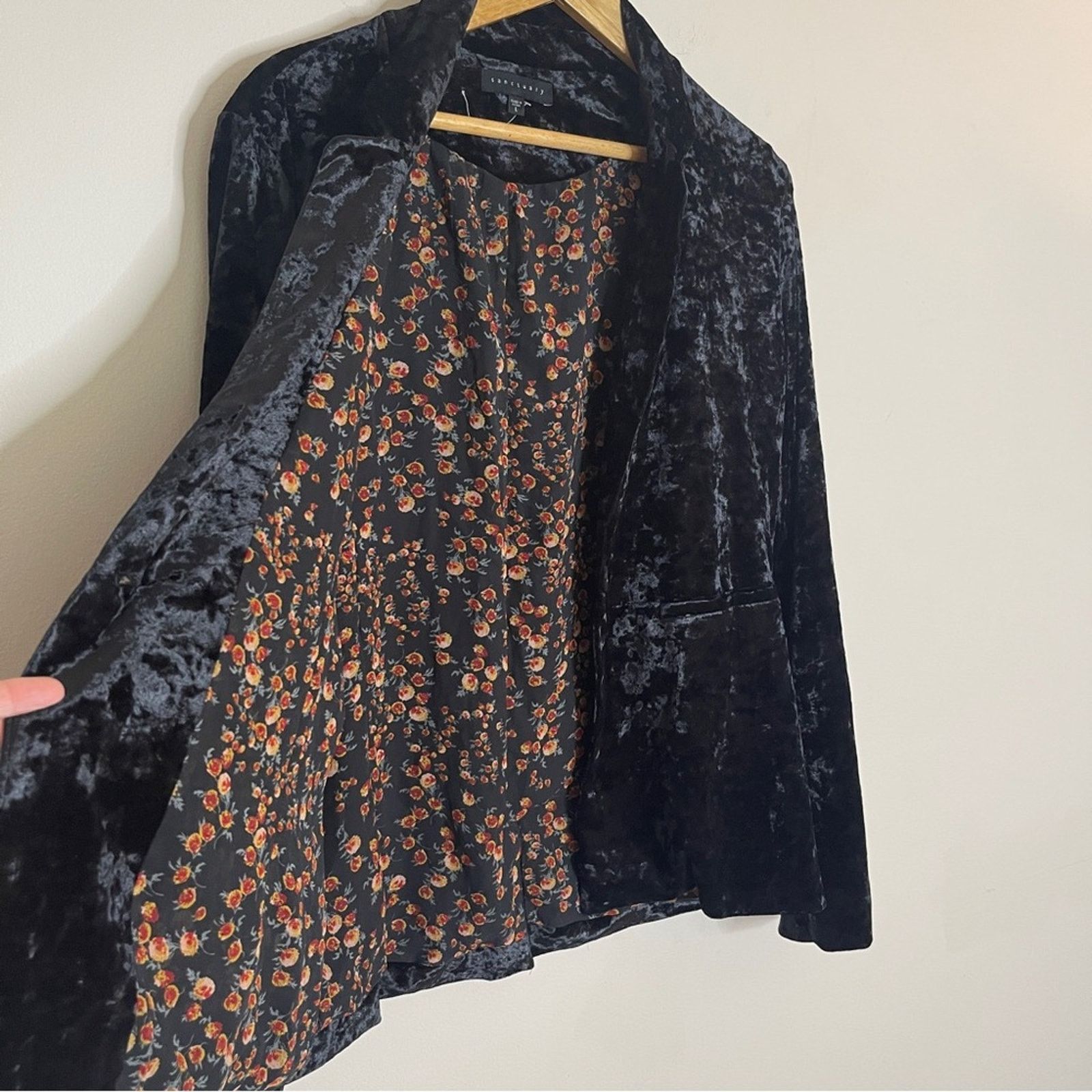 Sanctuary Sanctuary Formal Crushed Velvet Blazer Jacket Black Size L Size L / US 10 / IT 46 - 5 Thumbnail