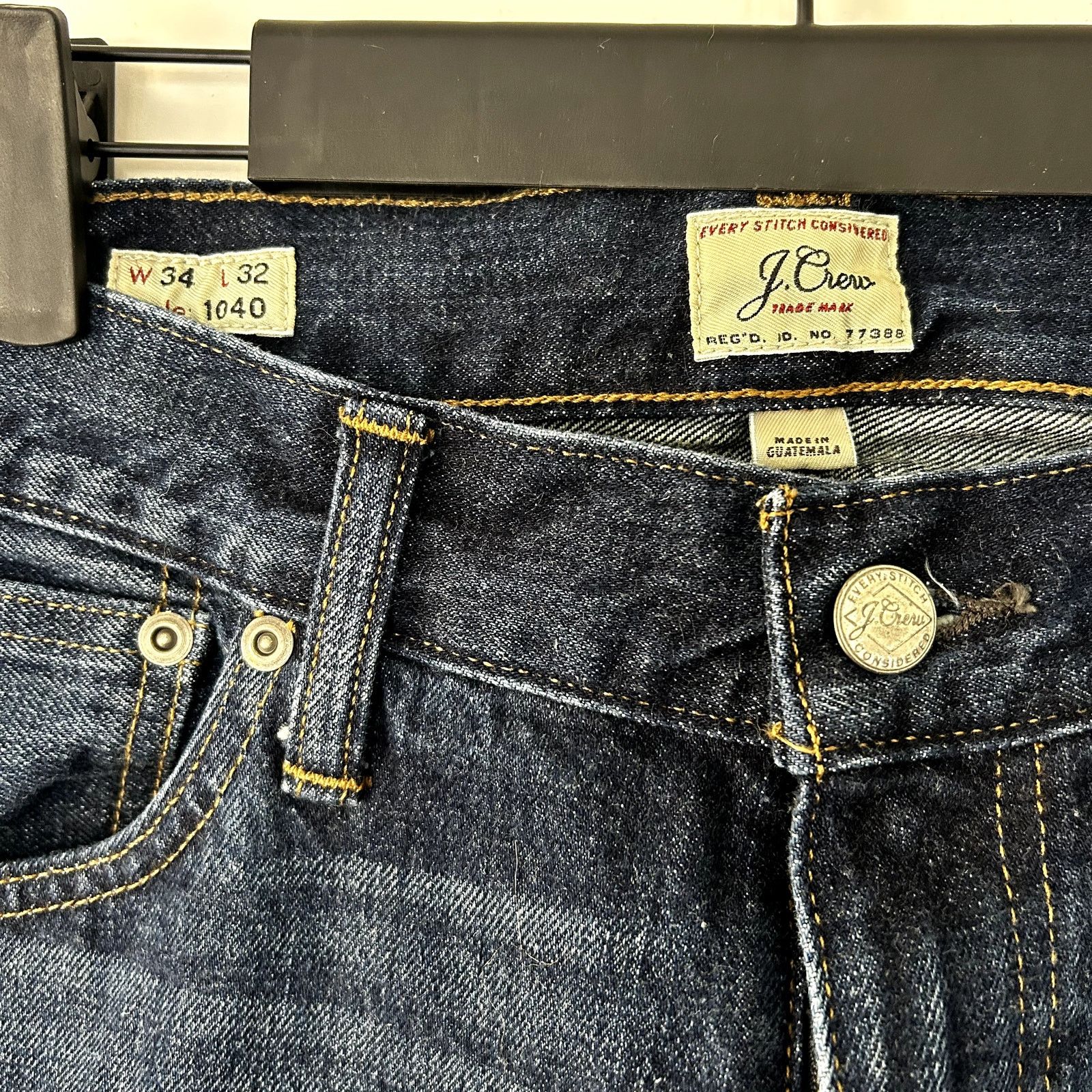 J.Crew J.CREW men's dark denim straight leg jeans 34x32 Size US 34 / EU 50 - 2 Thumbnail