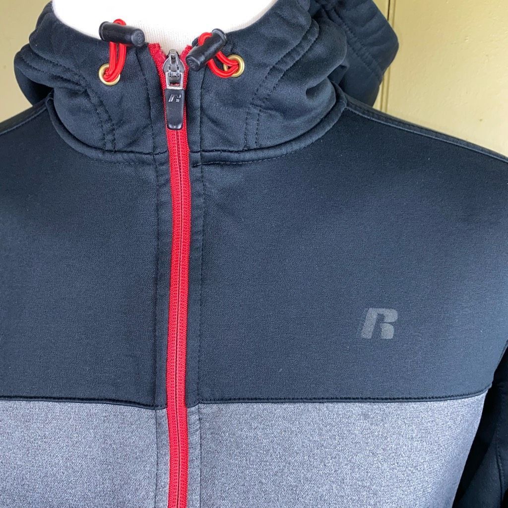 Russell Athletic Russell men M fu zip hooded jacket w/front pockets grey blac Size US M / EU 48-50 / 2 - 2 Thumbnail