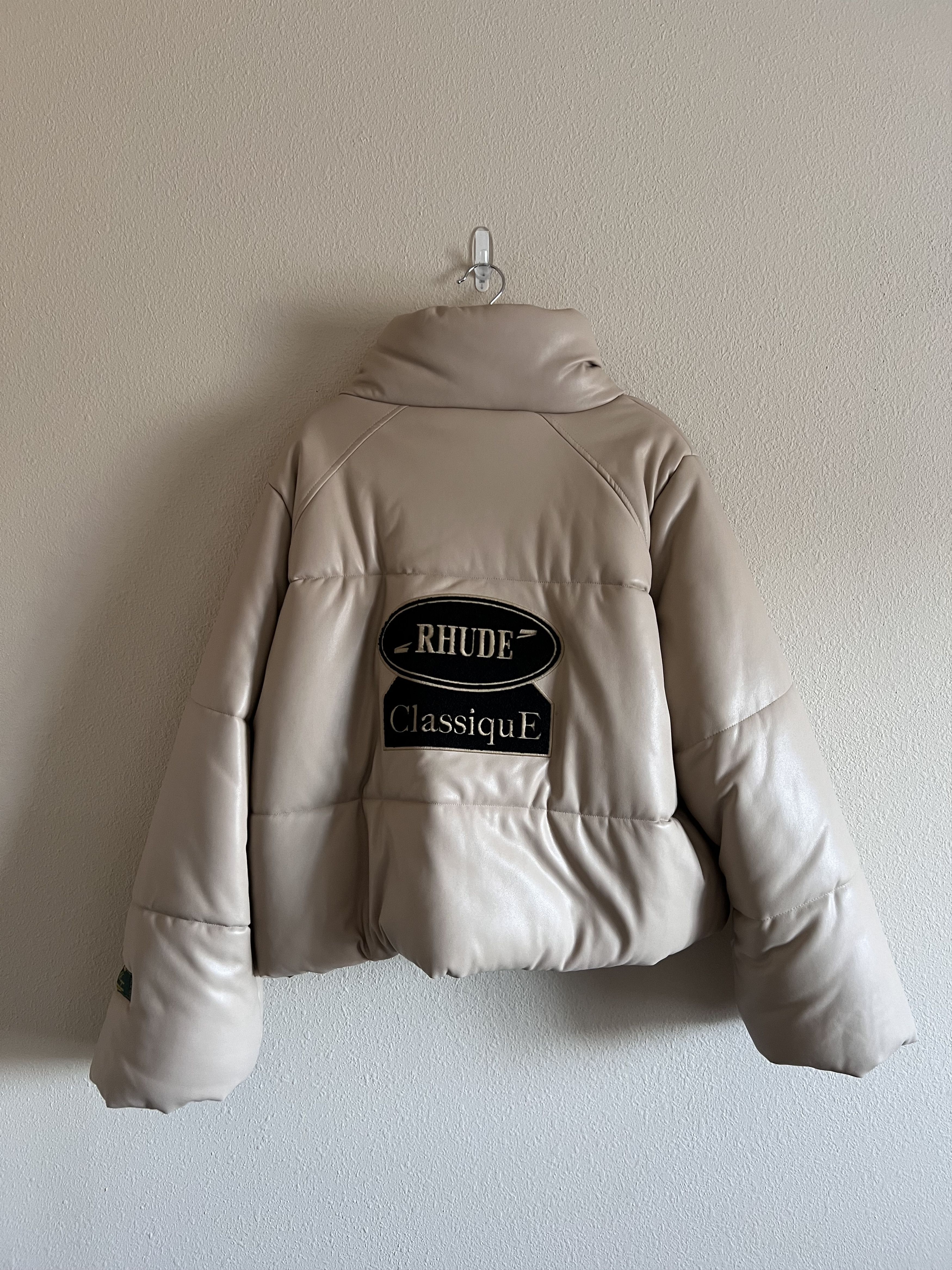 Rhude Rhude Classique Faux Leather Puffer Jacket in Beige Size US L / EU 52-54 / 3 - 6 Thumbnail
