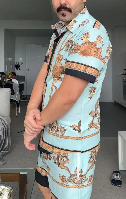 Other Fashion Hawaiian Shirt Set Mens Printing Set Short Sleeve Size US L / EU 52-54 / 3 - 3 Thumbnail