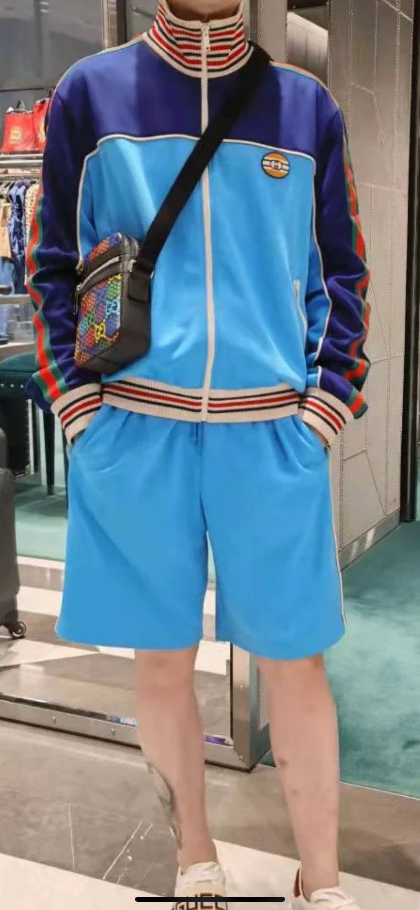 Gucci Gucci blue side striped logo jacket 2501-Nextarrow Size US L / EU 52-54 / 3 - 4 Thumbnail