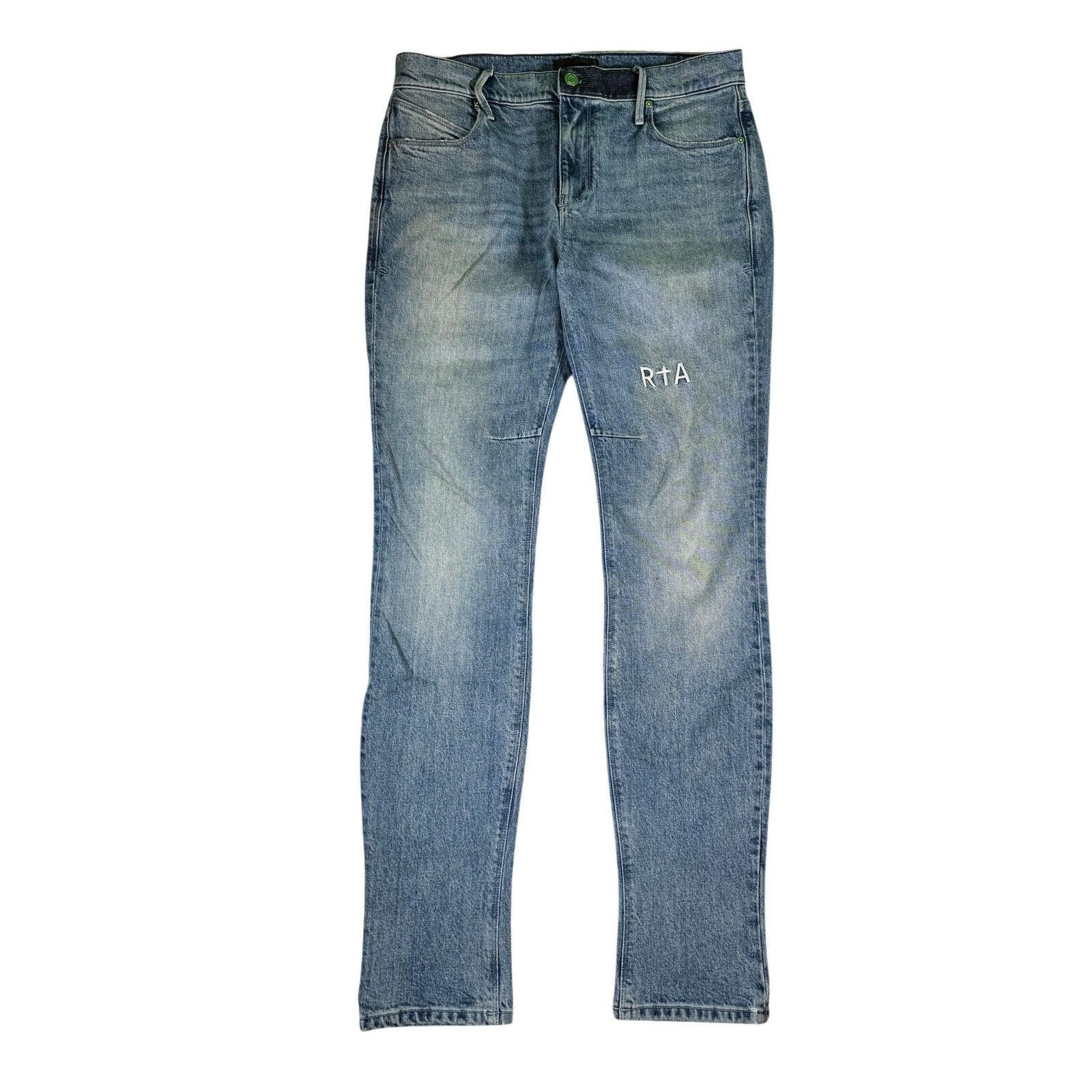 Rta RTA Embroidered Logo Plain Light Wash Jeans Size US 32 / EU 48 - 1 Thumbnail