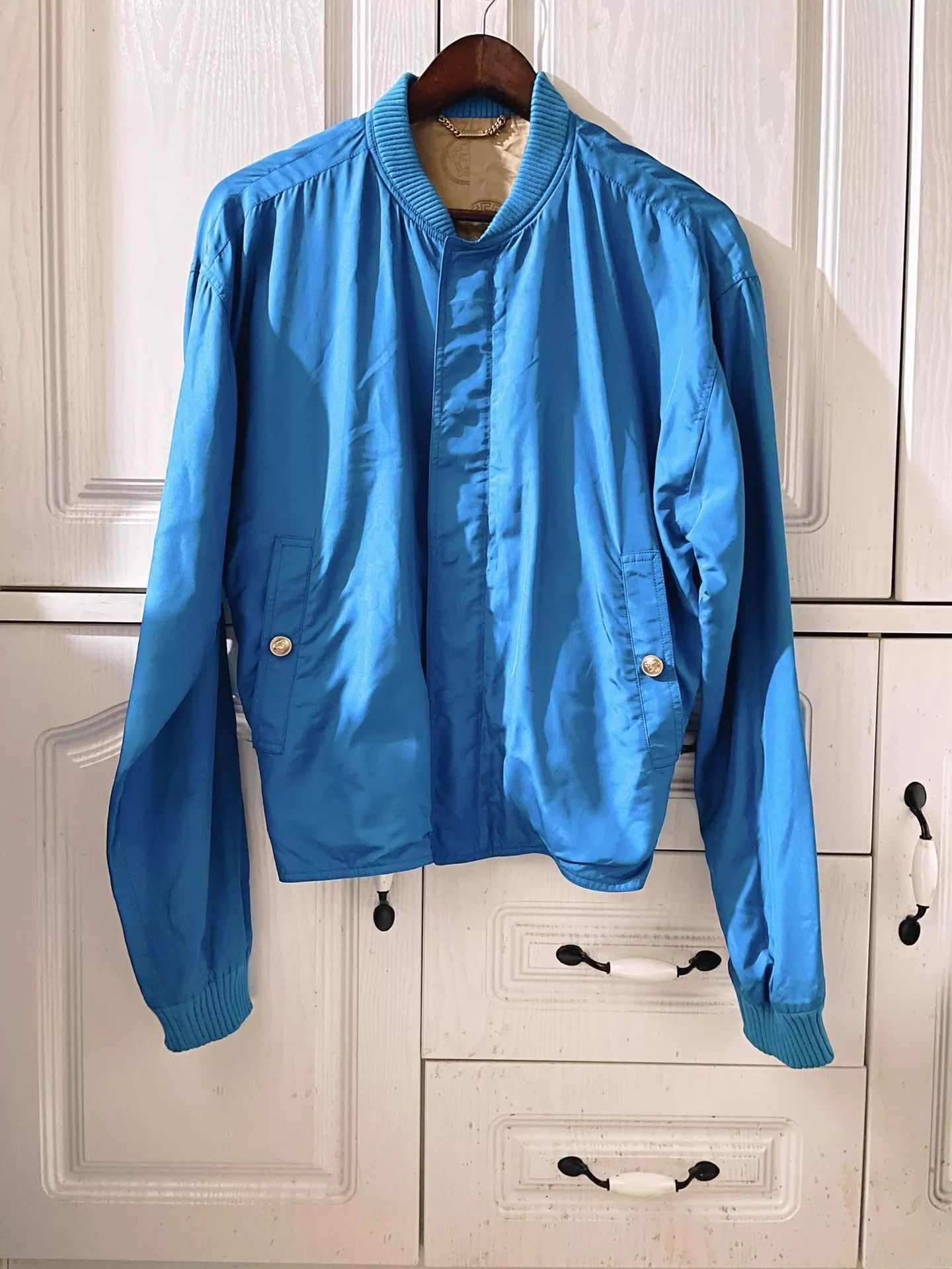 Versace Blue Bomber Jacket Size M Size US M / EU 48-50 / 2 - 1 Thumbnail