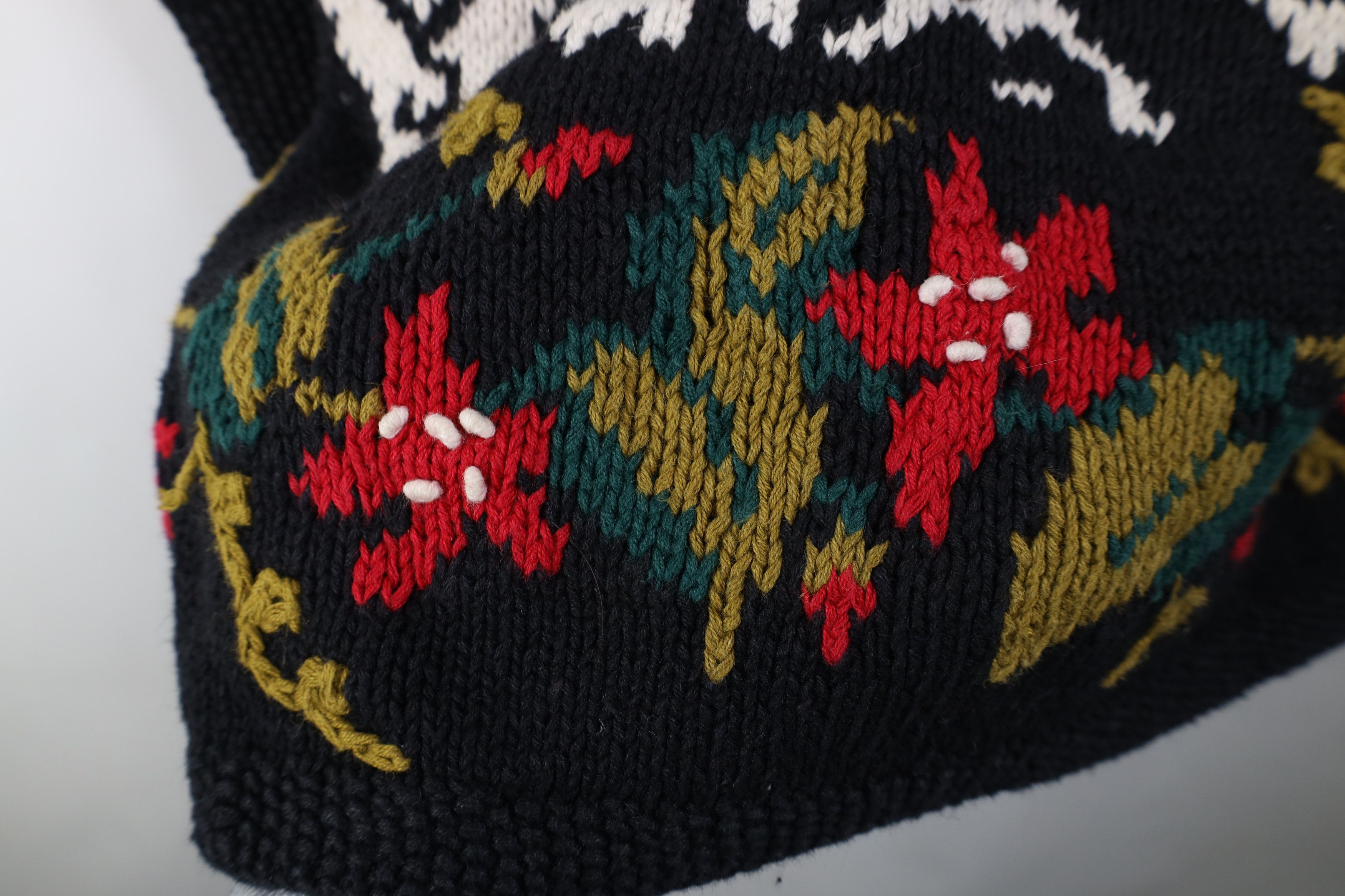 Express Vintage 90s Express Hand Knit Flower Tunic Sweater Size L / US 10 / IT 46 - 8 Thumbnail