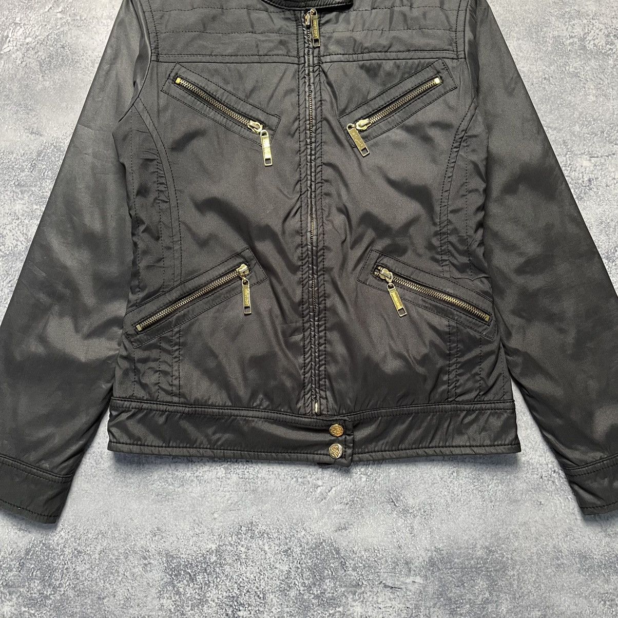 Roberto Cavalli Vintage Roberto Cavalli Black Nylon Cropped Biker Jacket Size S / US 4 / IT 40 - 3 Thumbnail