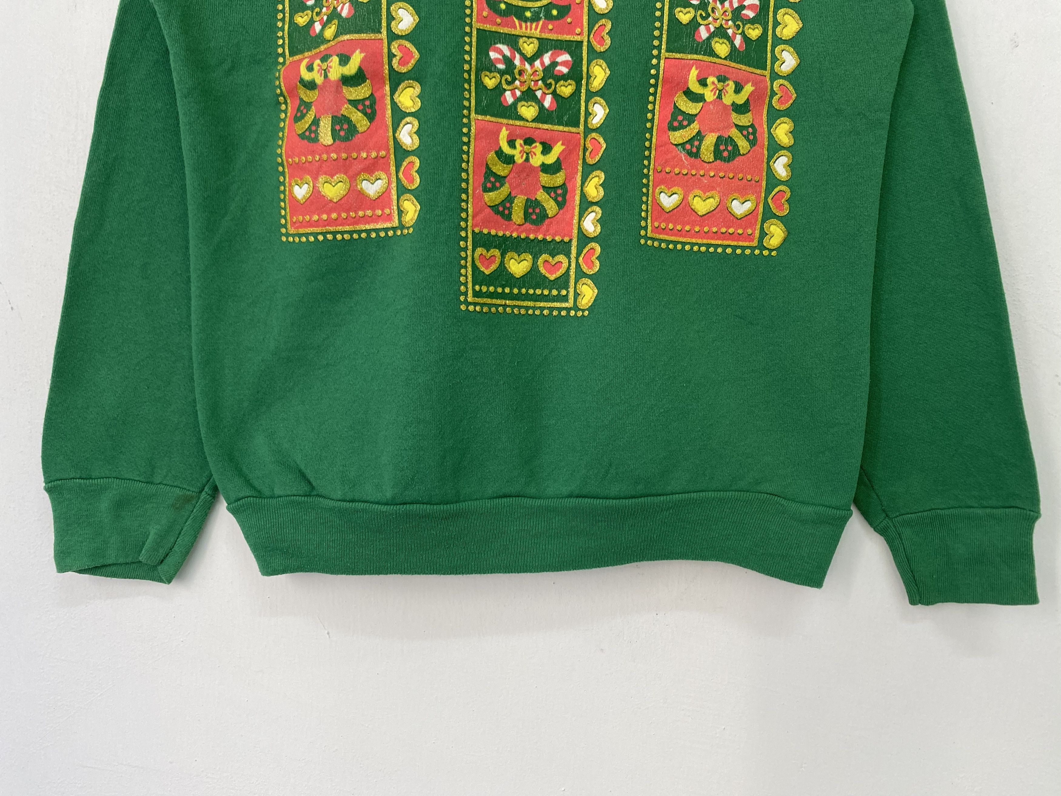 Vintage Vintage Sweatshirt Tis The Season Medium Size Green Size US M / EU 48-50 / 2 - 4 Thumbnail