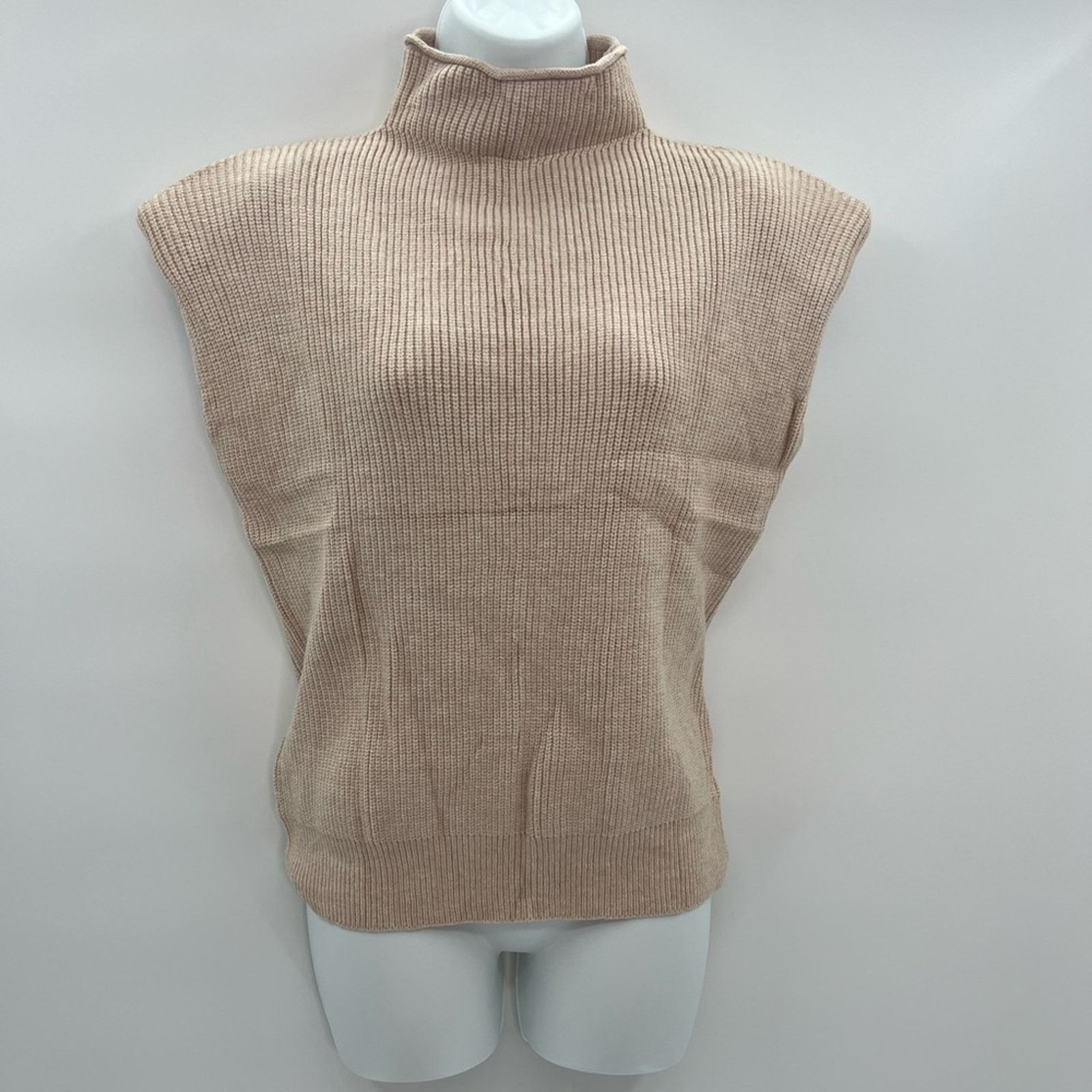 & Other Stories Sleeveless Tan Turtleneck Sweater (XS) NWOT Size XS / US 0-2 / IT 36-38 - 3 Thumbnail