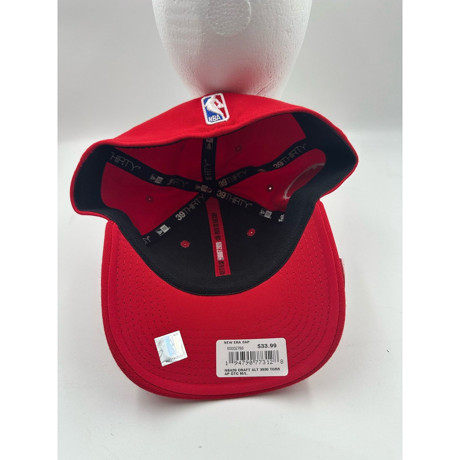 New Era Toronto Raptors New Era 39Thirty Size M/L Red 2020 NBA Size ONE SIZE - 5 Thumbnail