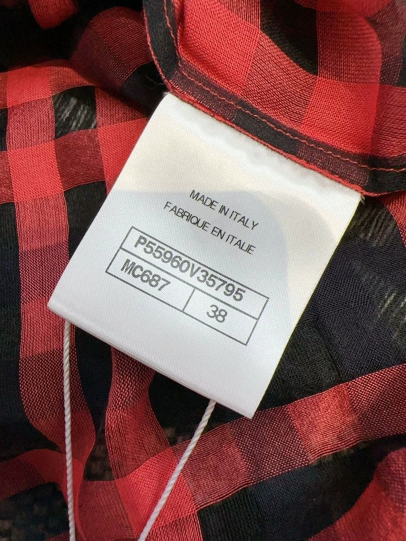 Chanel Chanel 17P red and black plaid stitching tweed long-sleeve Size XS / US 0-2 / IT 36-38 - 7 Thumbnail