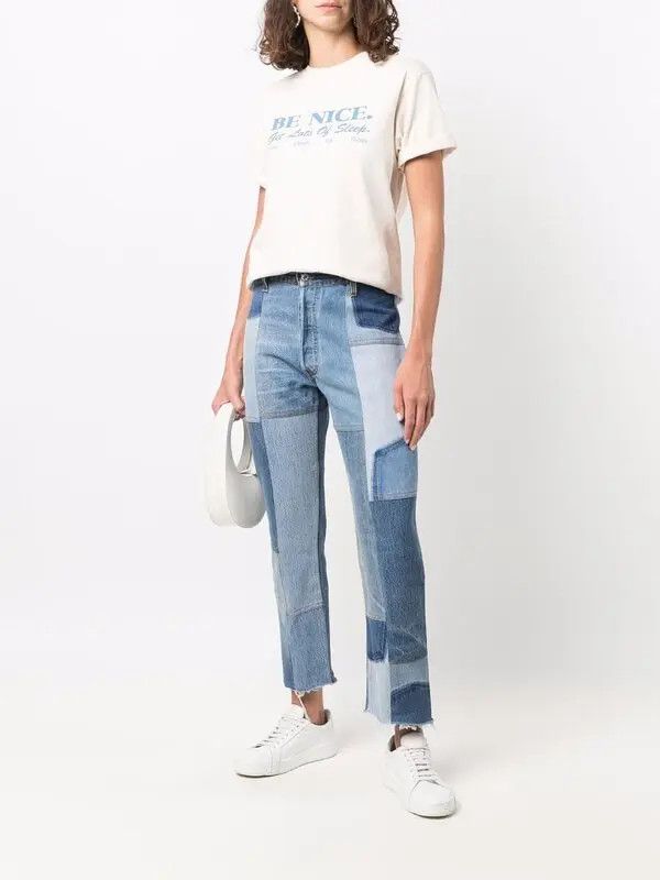 RE/DONE o1mle0425 705 Patched Jeans in Blue Size 26" / US 2 / IT 38 - 2 Thumbnail