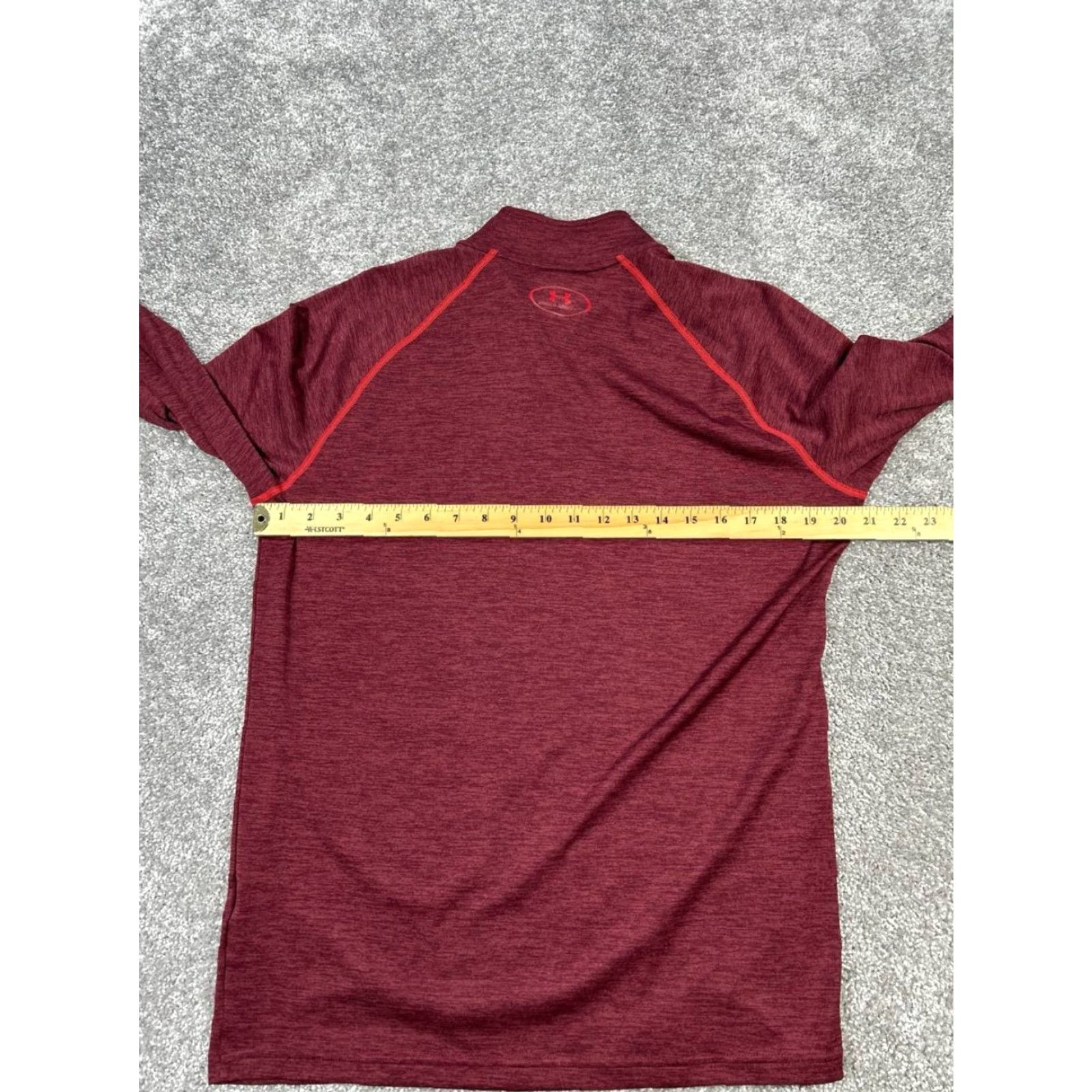 Under Armour Under Armour HeatGear Mens Red Quarter Zip Running Sweater 1/4 Zip Pullover Mock Neck Activewear Shirt Size US M / EU 48-50 / 2 - 5 Thumbnail