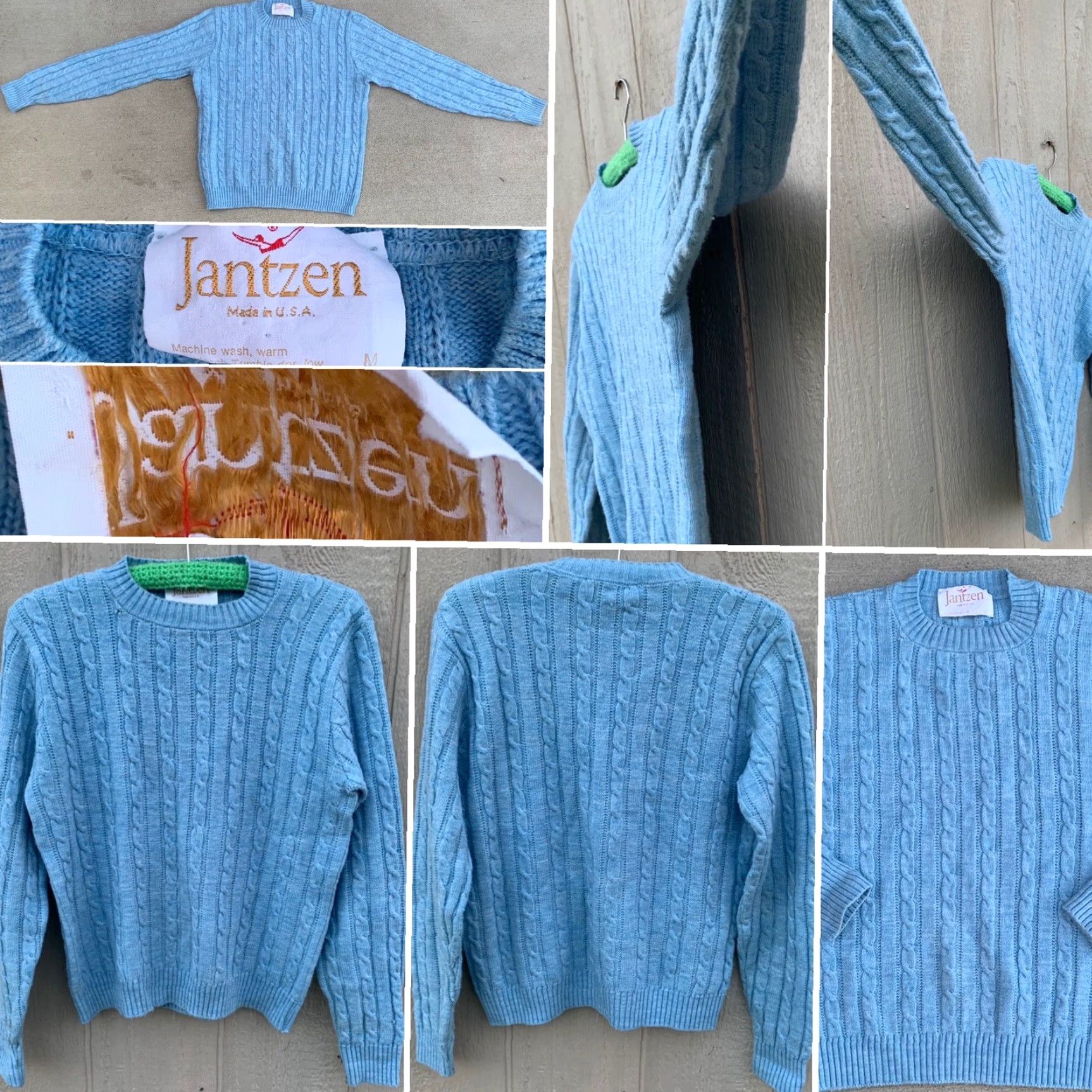 Jantzen Vintage Jantzen Made in USA Light Blue Cable Knit Sweater Size M User: Vintage Jantzen Made in USA Light Blue Cable Knit Sweater Size M Size M / US 6-8 / IT 42-44 - 4 Thumbnail