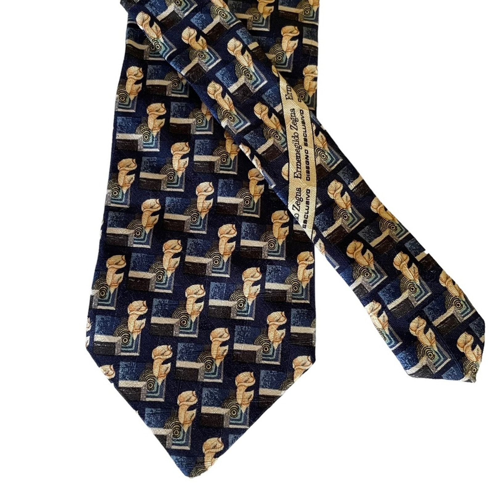 Ermenegildo Zegna Ermenegildo Zegna Blue Calla Lily Floral Patterned Silk Tie Size ONE SIZE - 3 Thumbnail