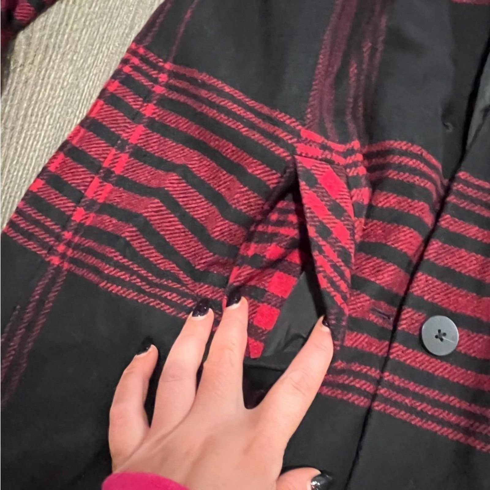 Vintage J. Jill Womens Peacoat Jacket Plaid Button Front Wool Sz XS Size XS / US 0-2 / IT 36-38 - 7 Thumbnail