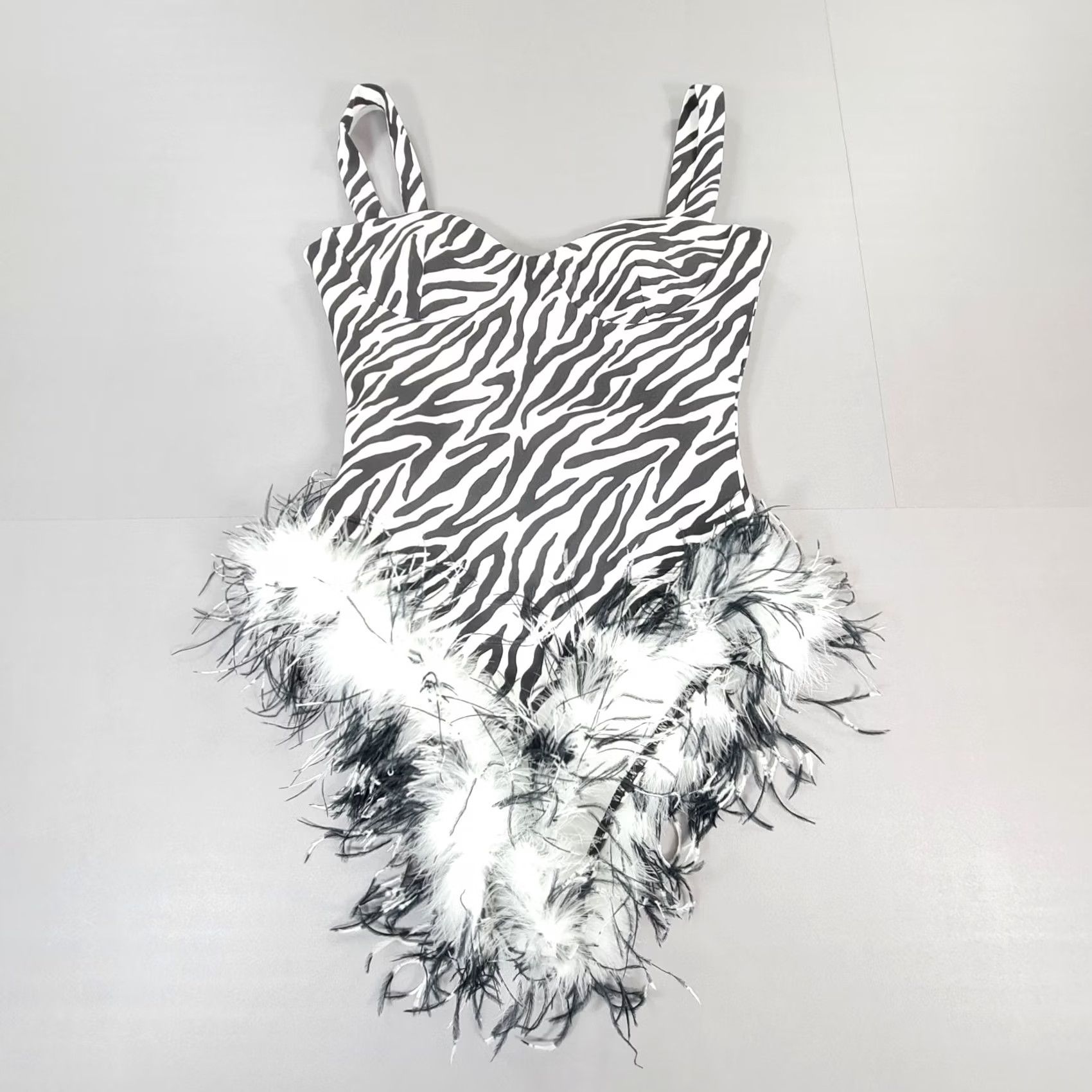 Vintage VINTAGE MISCREANTS Cleo Bodysuit Womens Black White Zebra Print Fur Sleeves Velvet 12 UK Mini Party Womens Size XL / US 12-14 / IT 48-50 - 5 Thumbnail