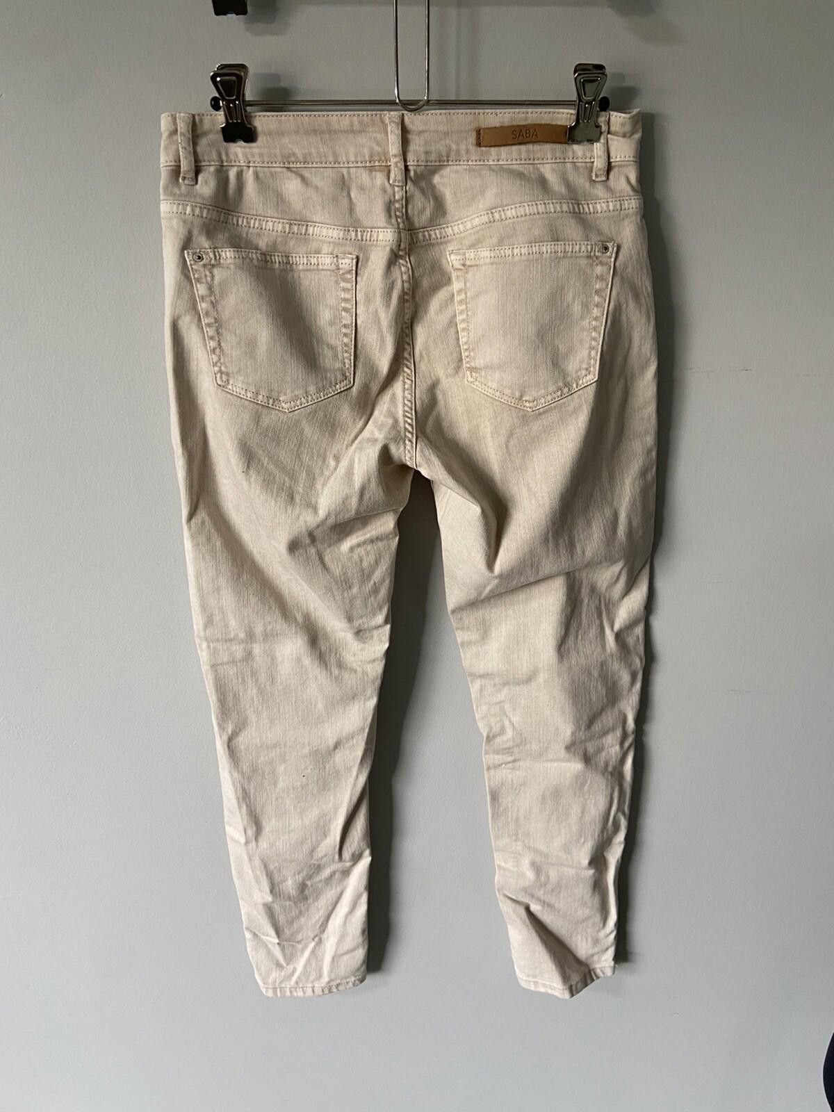Saba SABA Regular Fit Straight Jeans Mid Rise Cream-Sz 29/11 US 7 Size 29" - 7 Thumbnail