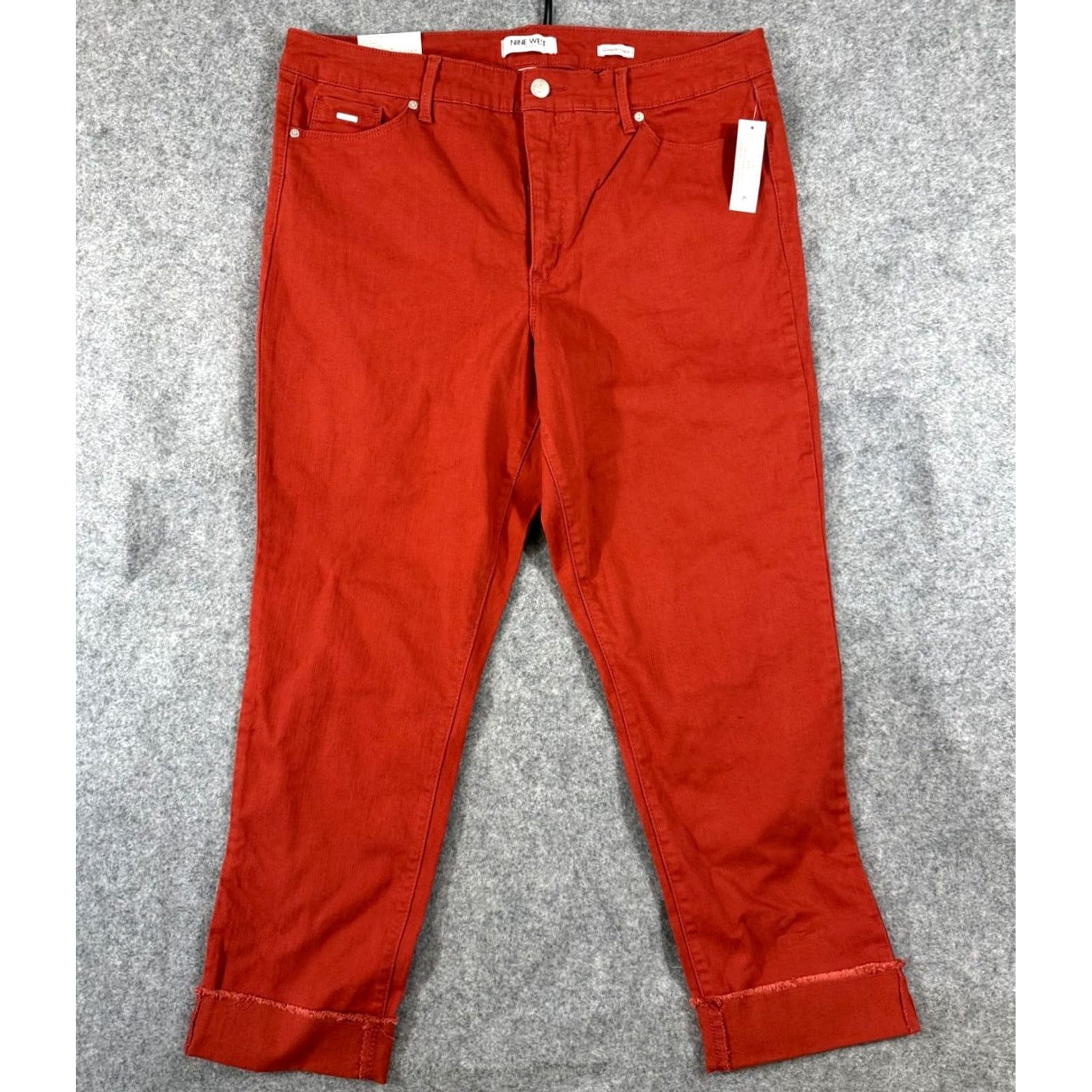 Nine West Nine West Gramercy Crop Pants Womens 16 Red Slim Fit Cropped Twill NWT Pockets Straight Leg Mid Rise Modern City Theme Boys Girls Mens Womens Size 38" / US 16 / IT 52 - 2 Thumbnail