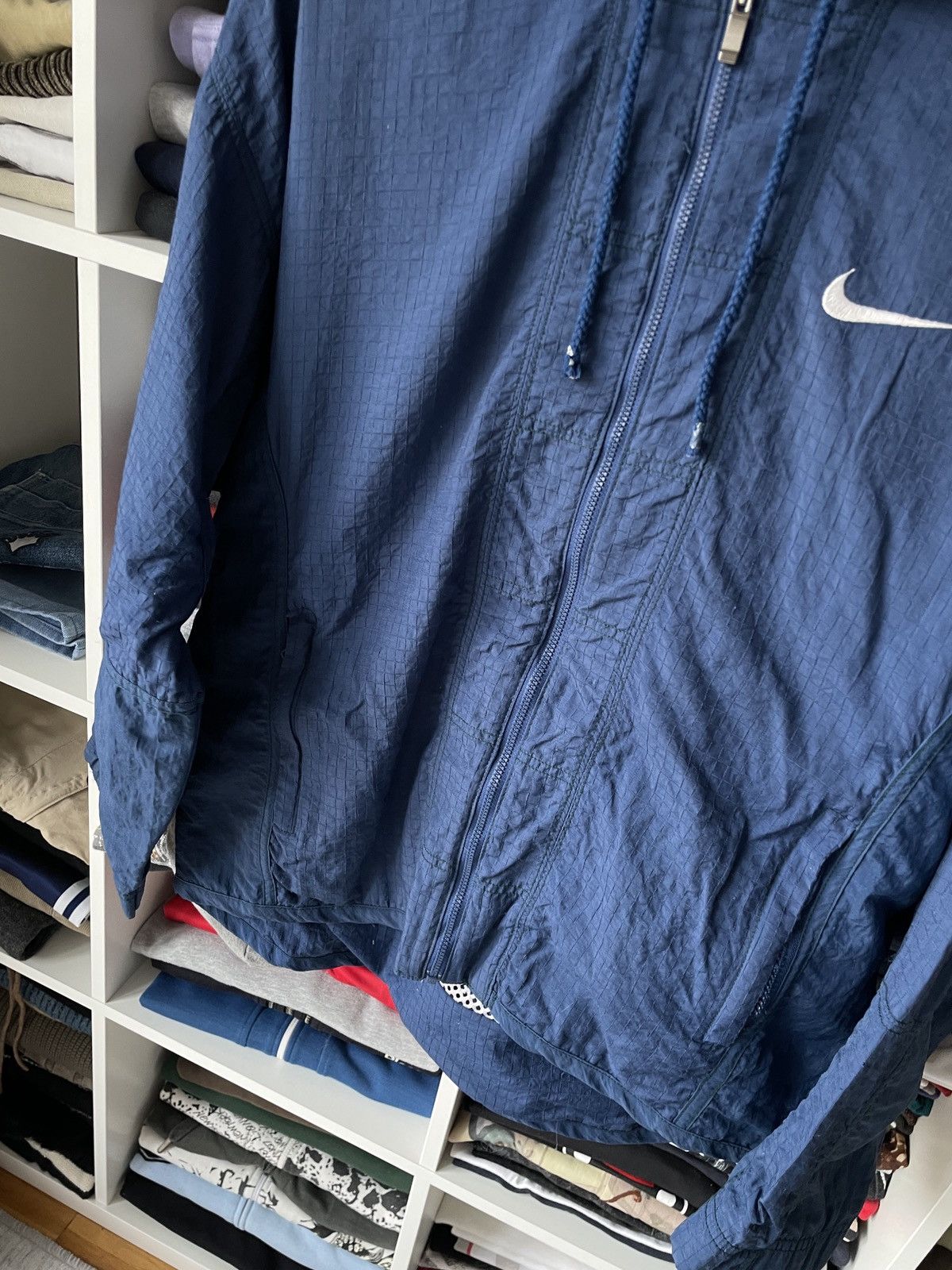 Japanese Brand Nike Vintage Track Jacket Big Swoosh Drill Japanese Cropped Size US M / EU 48-50 / 2 - 7 Thumbnail