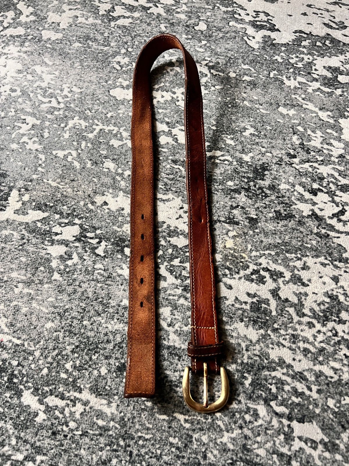 Needles Needles Narrow Leather Belt Size 28 - 2 Thumbnail