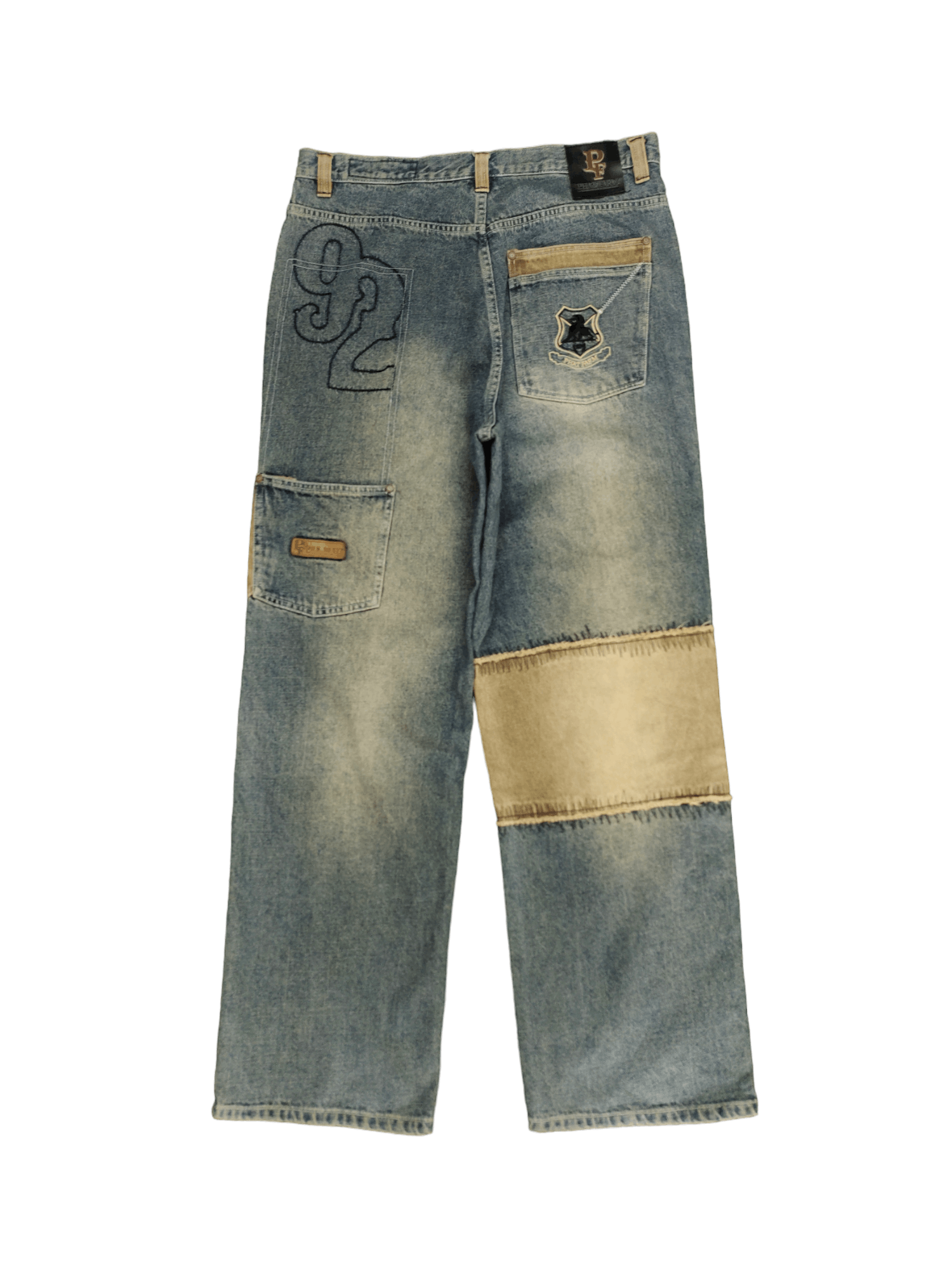 Phat Farm Crazy Vintage Y2k Phat Farm Patchwork Jnco Style Baggy Jeans Size US 35 - 10 Thumbnail