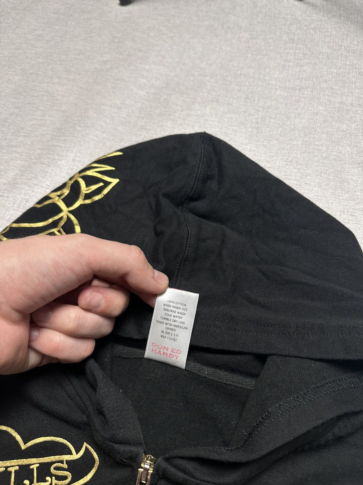 Ed Hardy Ed Hardy by Christian Audigier Rare Black Gold Y2K Zip Size S / US 4 / IT 40 - 9 Thumbnail