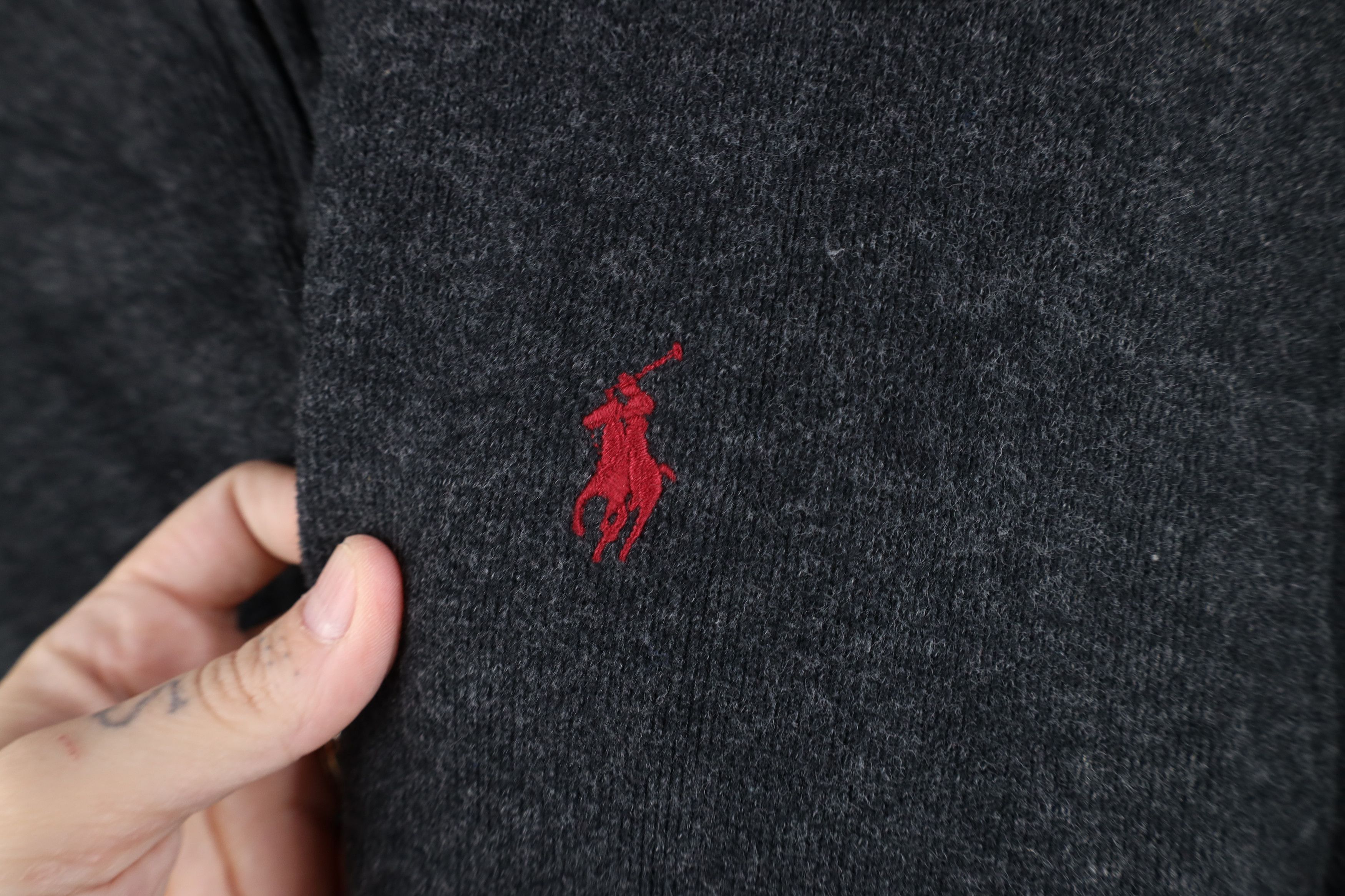 Ralph Lauren Vintage Ralph Lauren Knit Half Zip Sweater Charcoal Gray Size US L / EU 52-54 / 3 - 4 Thumbnail