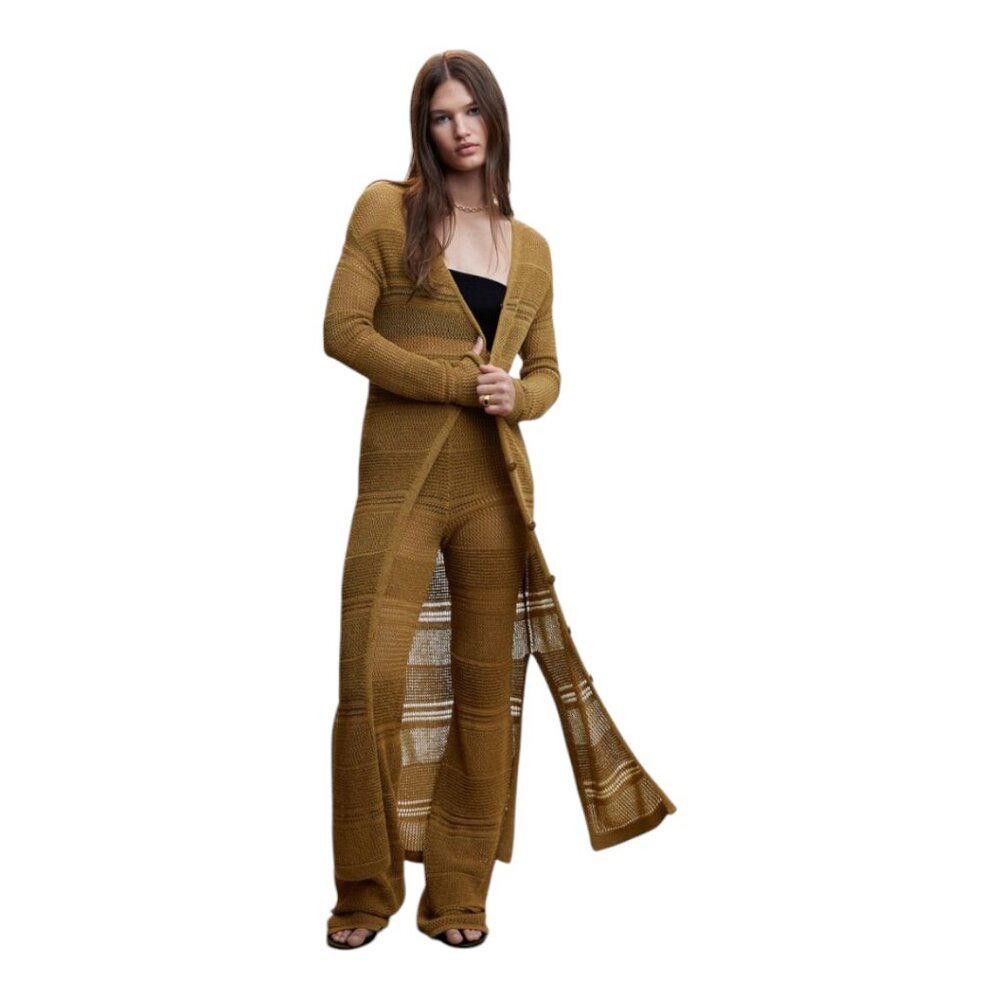 Designer MNG Knitted Pant and Duster Set L Size 36" / US 14 / IT 50 - 1 Thumbnail