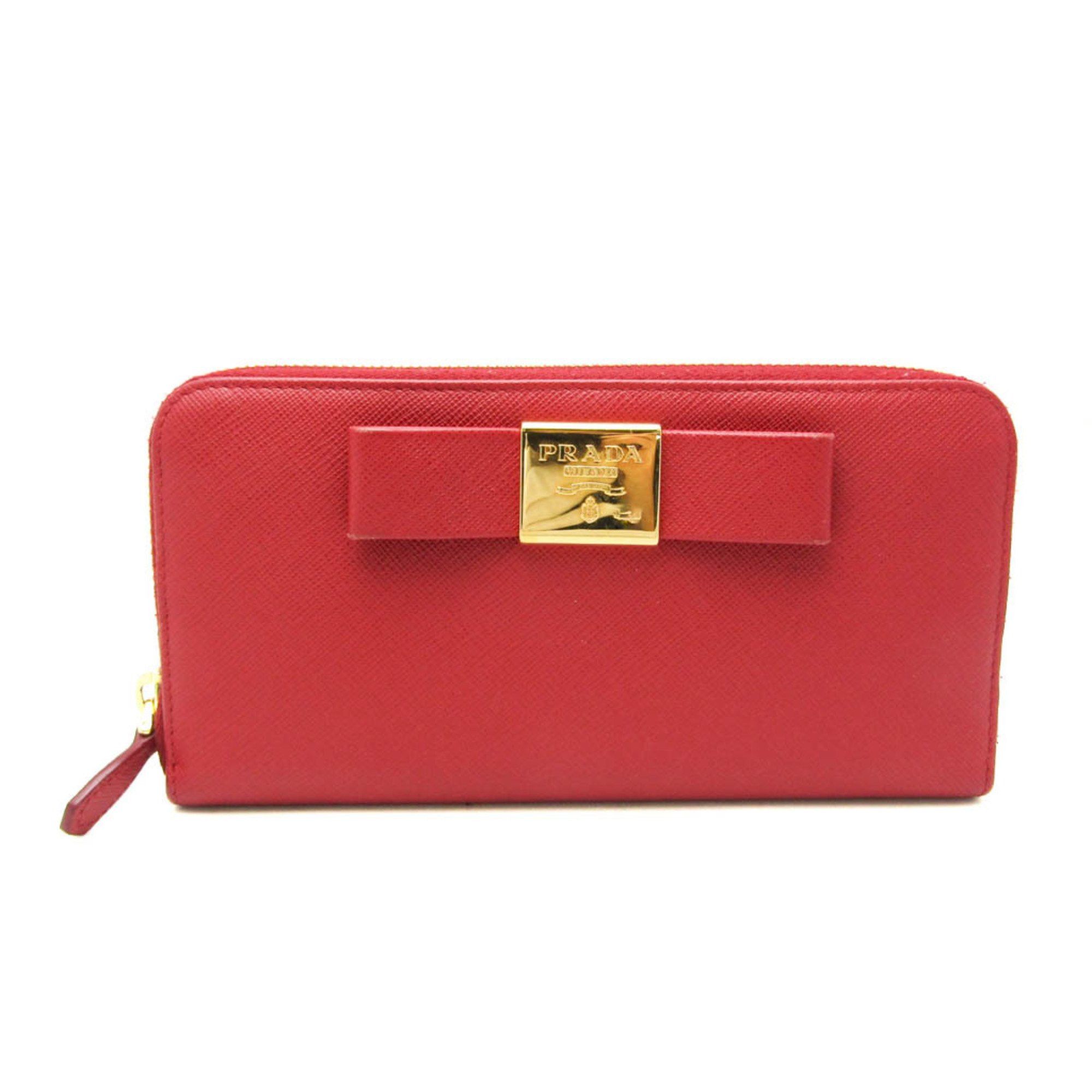 Prada Prada Saffiano SAFFIANO FIOCCO 1ML506 Women's Leather Long Wallet (bi-fold) Red Color Size ONE SIZE - 1 Thumbnail