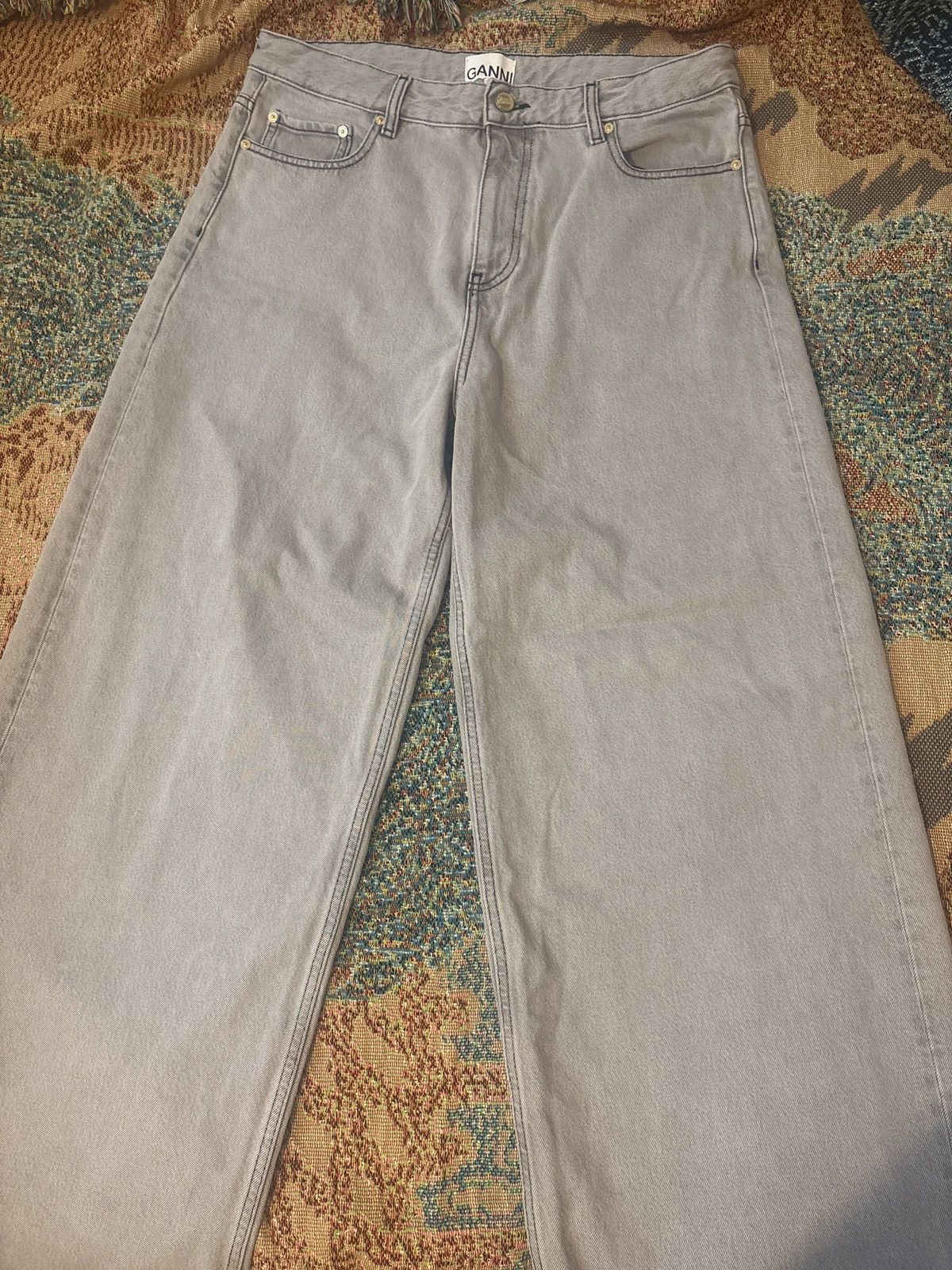Ganni GANNI Gray Future Denim Wide Jeans Size 34" / US 12 / IT 48 - 1 Thumbnail