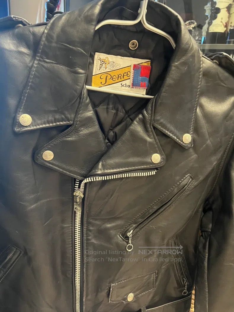 Schott Schott Cable-stayed leather biker jacket Size US XS / EU 42 / 0 - 3 Thumbnail