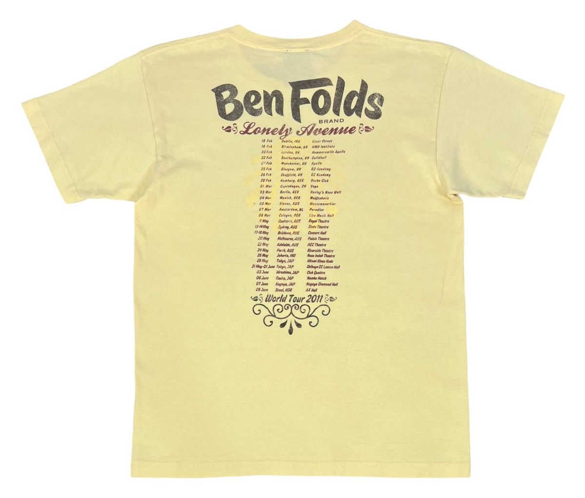 Band Tees Ben Folds Nick Hornby World Lonely Eve Tour tee Size US S / EU 44-46 / 1 - 2 Thumbnail