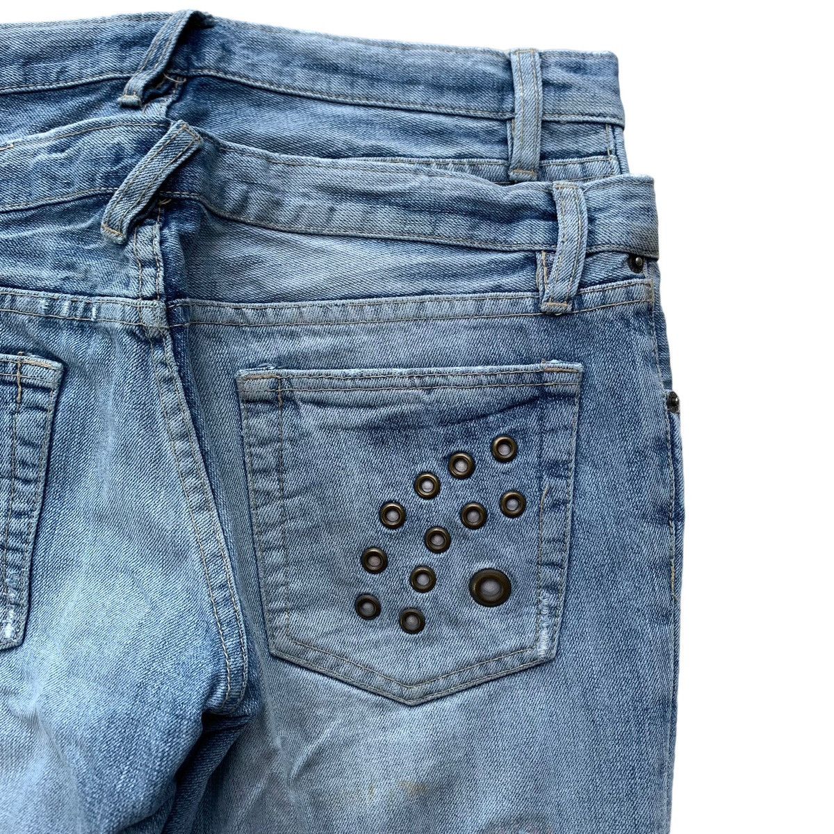 PPFM Rare PPFM Japanese Double Waist Studded Punk Denim Jeans Size US 31 - 7 Thumbnail