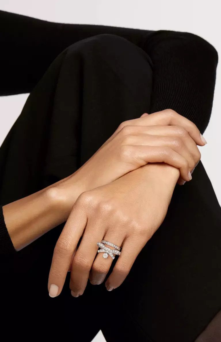 Chanel Chanel 18k Wht Gold 1.05 ct Diamond Ruban Ring, GIA, Sz 5.25 Size ONE SIZE - 12 Thumbnail
